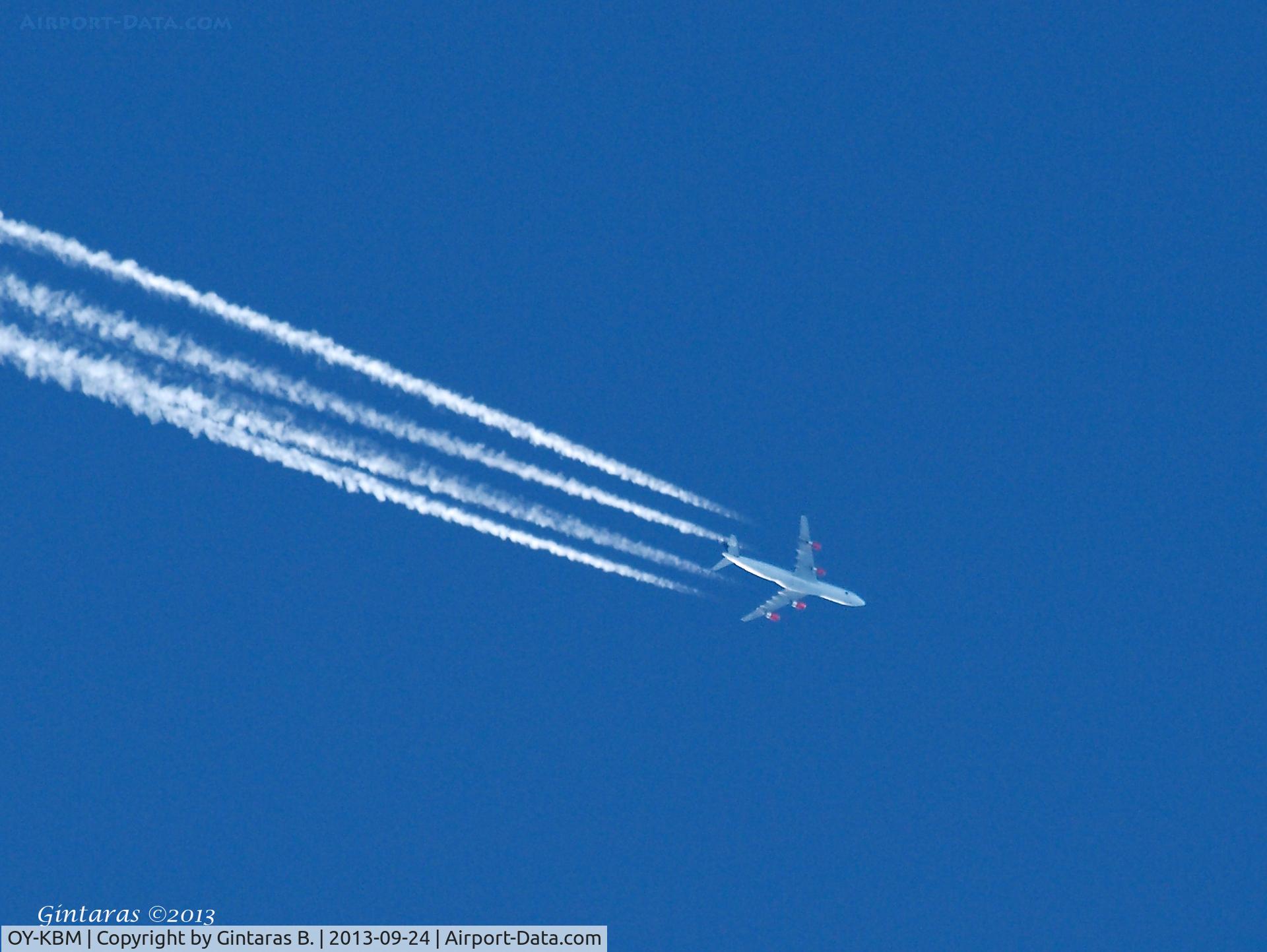 OY-KBM, 2002 Airbus A340-313X C/N 450, Flying Over Long Island,NY...IAD to CPH @ 37000 feet, Flight SAS926