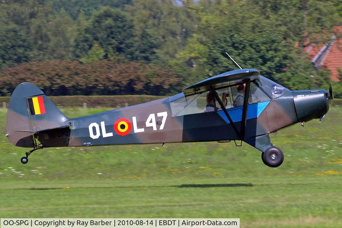OO-SPG, 1952 Piper L-18C Super Cub (PA-18-95) C/N 18-2060, Piper L-18C-95 Super Cub [18-1650] Schaffen-Diest~OO 14/08/2010
