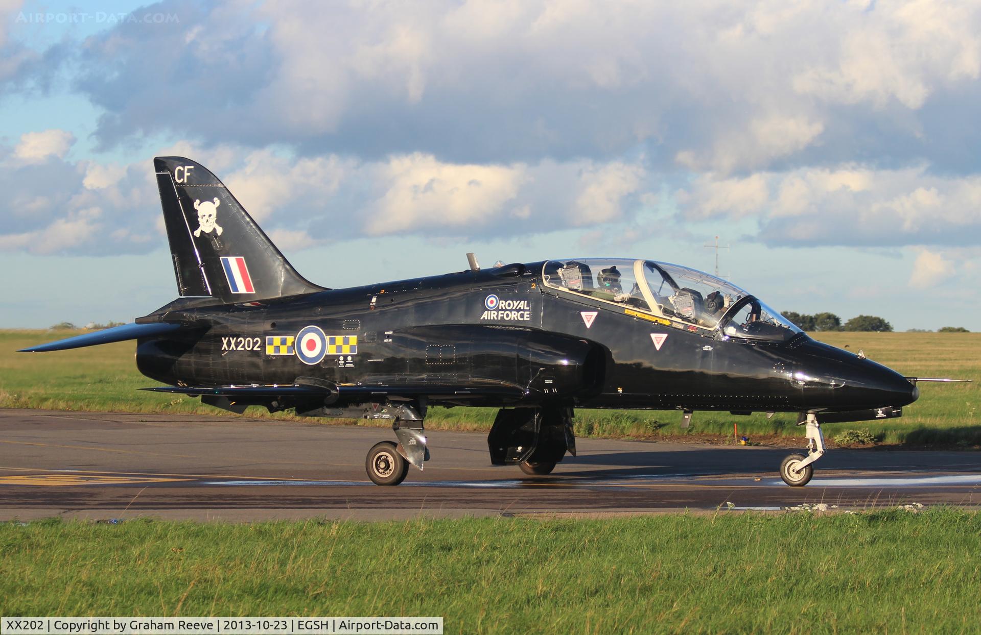 XX202, 1978 Hawker Siddeley Hawk T.1A C/N 049/312049, About to depart.