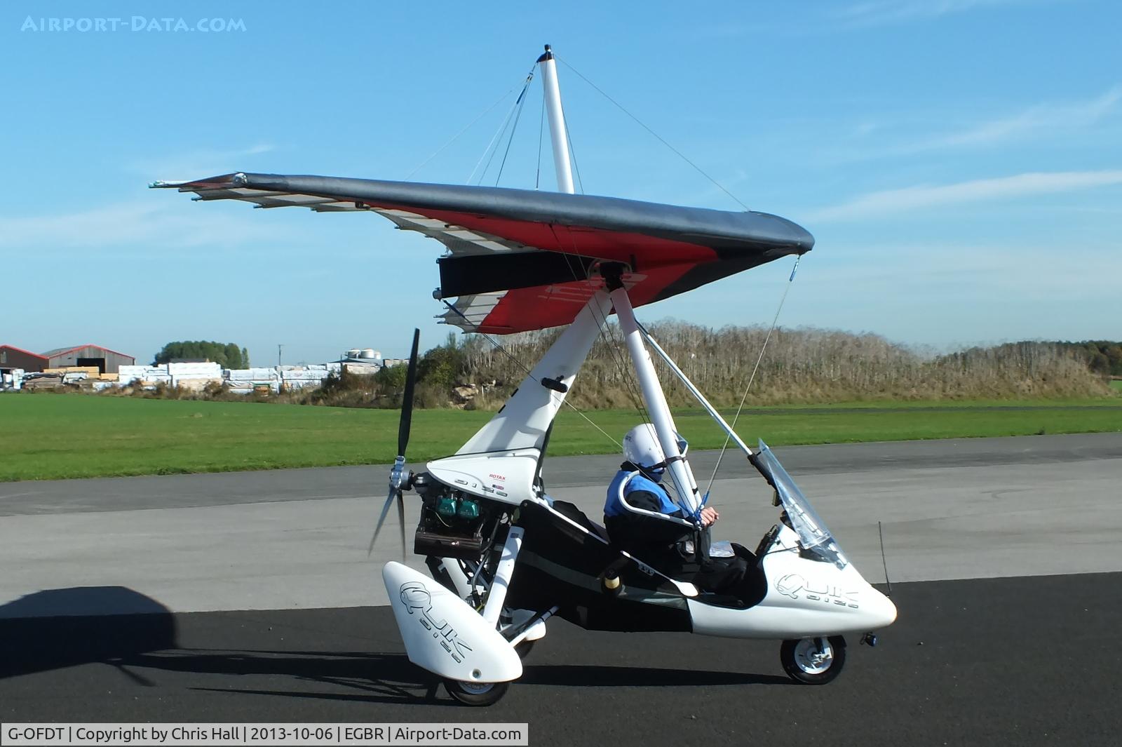 G-OFDT, 2007 P&M Aviation Pegasus Quik C/N 8320, at Breighton's Pre Hibernation Fly-in, 2013