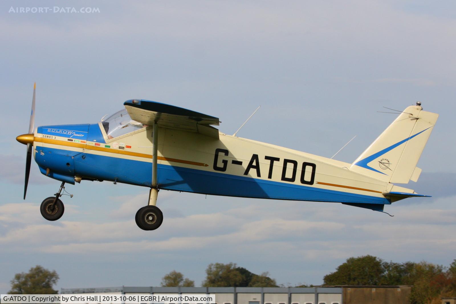 G-ATDO, 1965 Bolkow Bo-208C Junior C/N 576, at Breighton's Pre Hibernation Fly-in, 2013