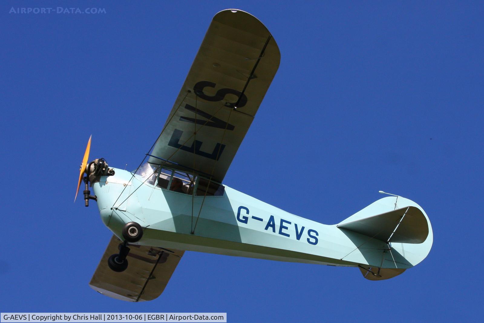 G-AEVS, 1937 Aeronca 100 C/N AB114, at Breighton's Pre Hibernation Fly-in, 2013