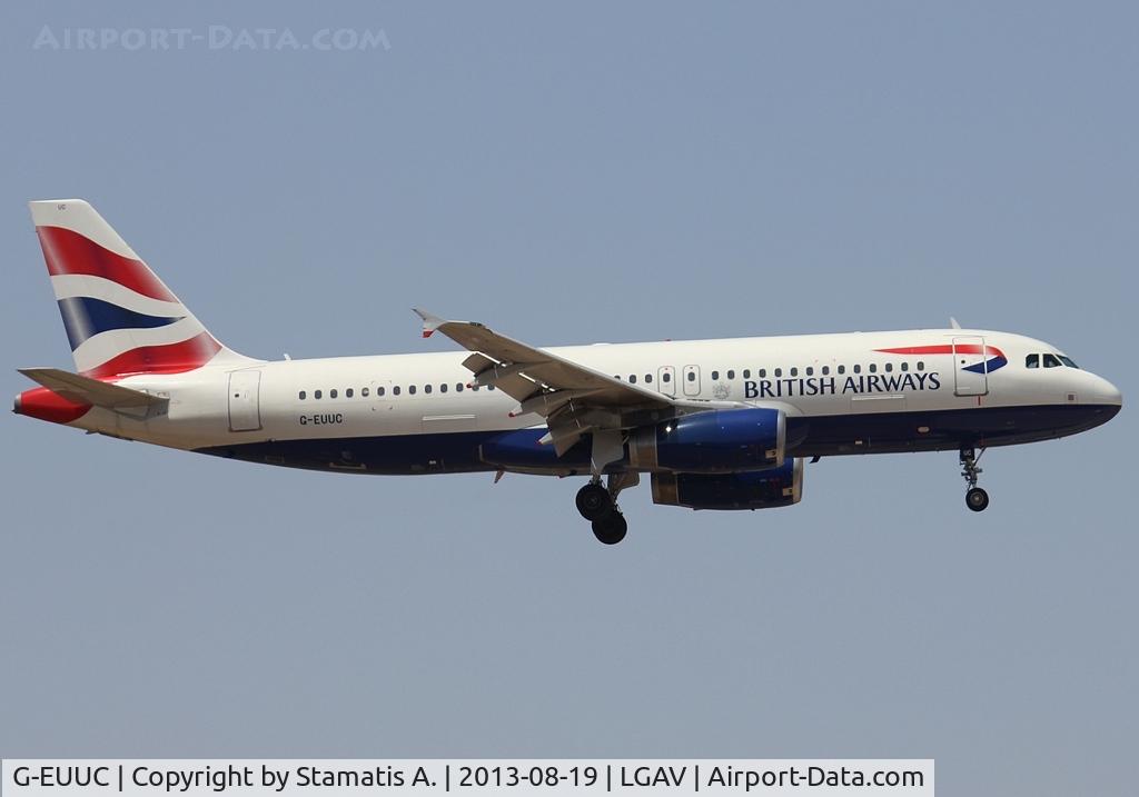 G-EUUC, 2001 Airbus A320-232 C/N 1696, Landing on rwy 03L