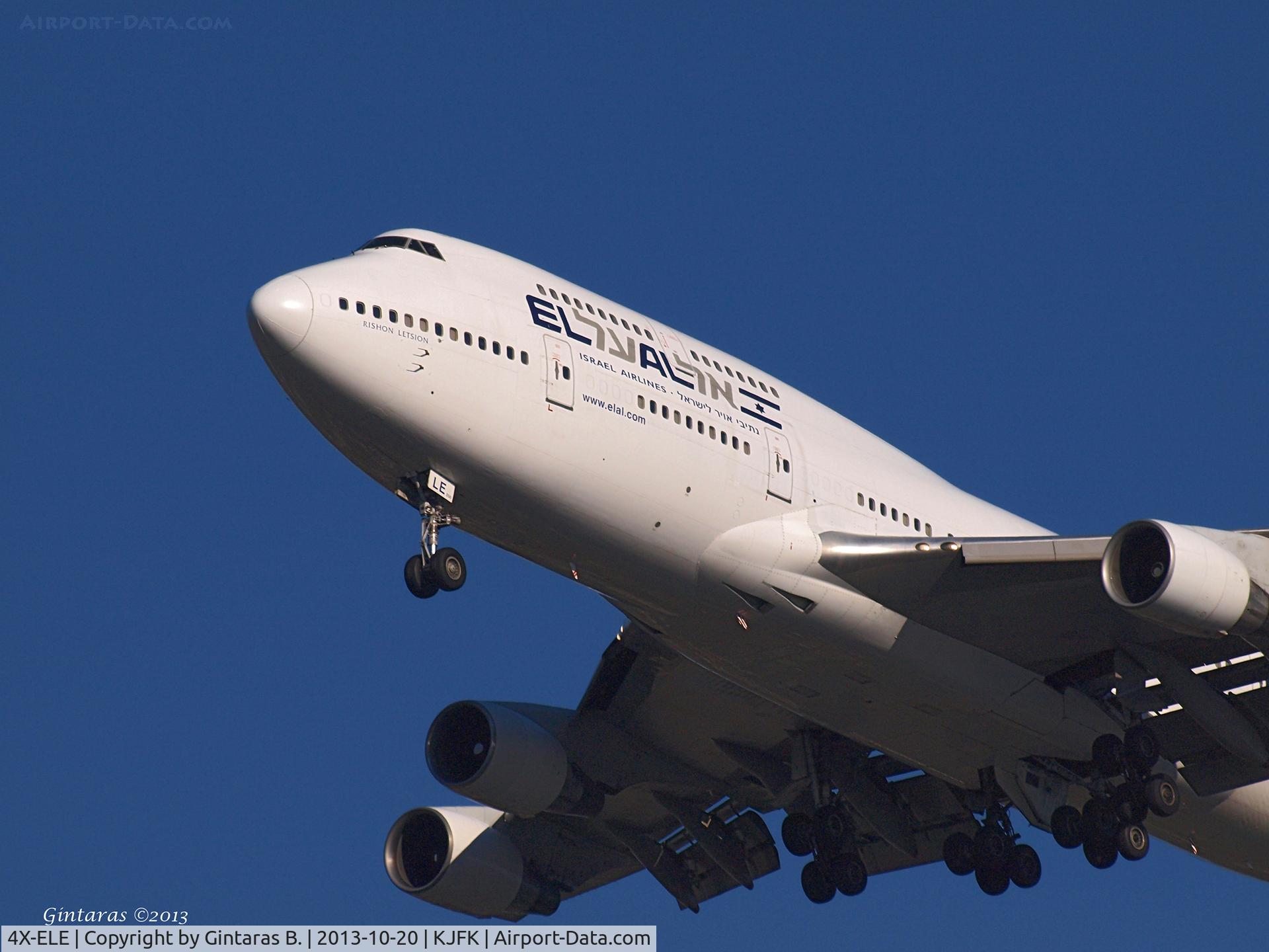 4X-ELE, 1994 Boeing 747-412 C/N 26551, Going to a landing on 31R @ JFK