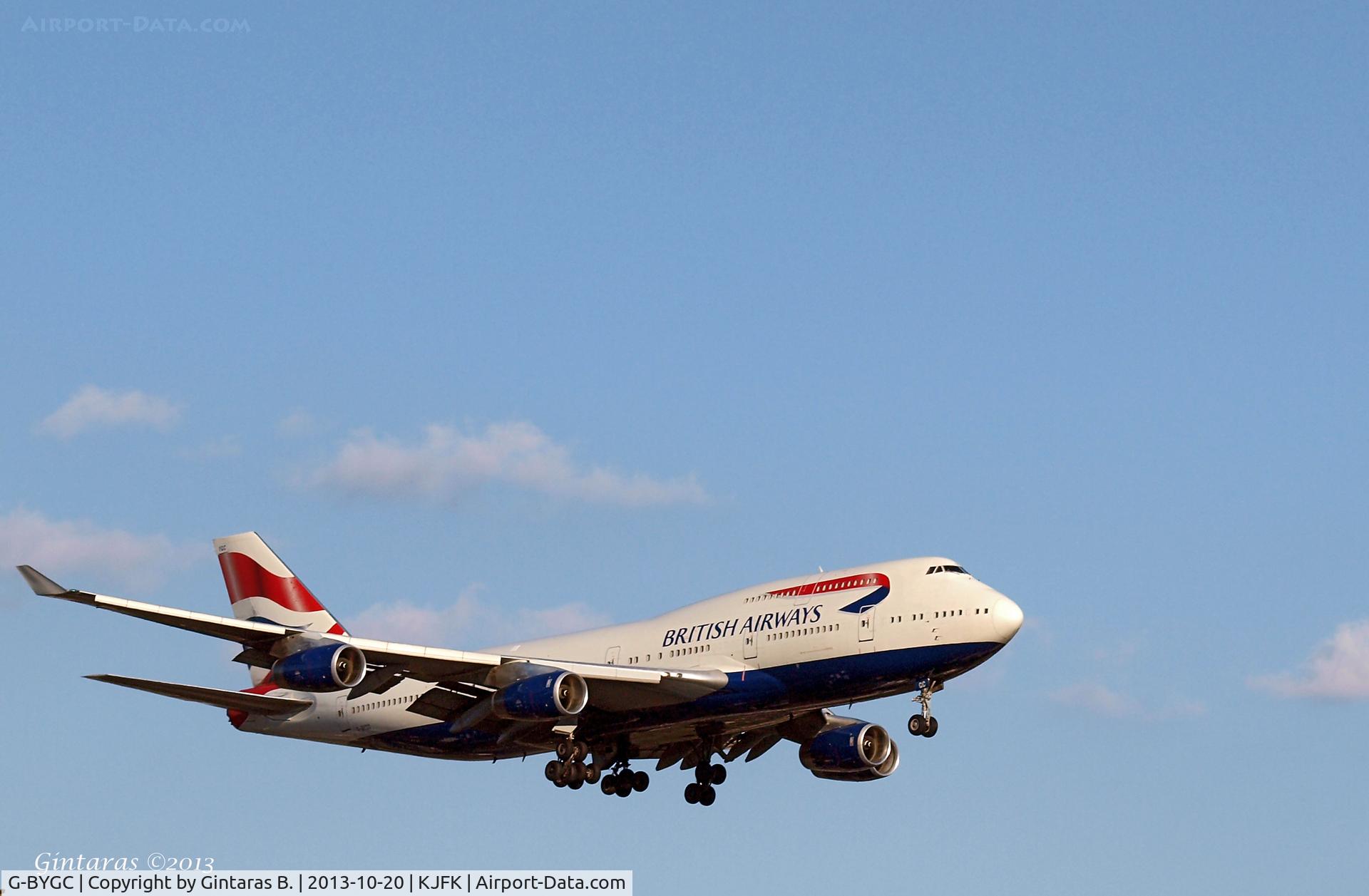 G-BYGC, 1999 Boeing 747-436 C/N 25823, Going to a landing on 22L @ JFK
