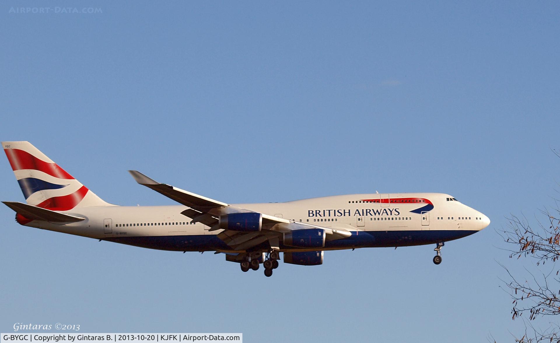 G-BYGC, 1999 Boeing 747-436 C/N 25823, Going to a landing on 22L @ JFK