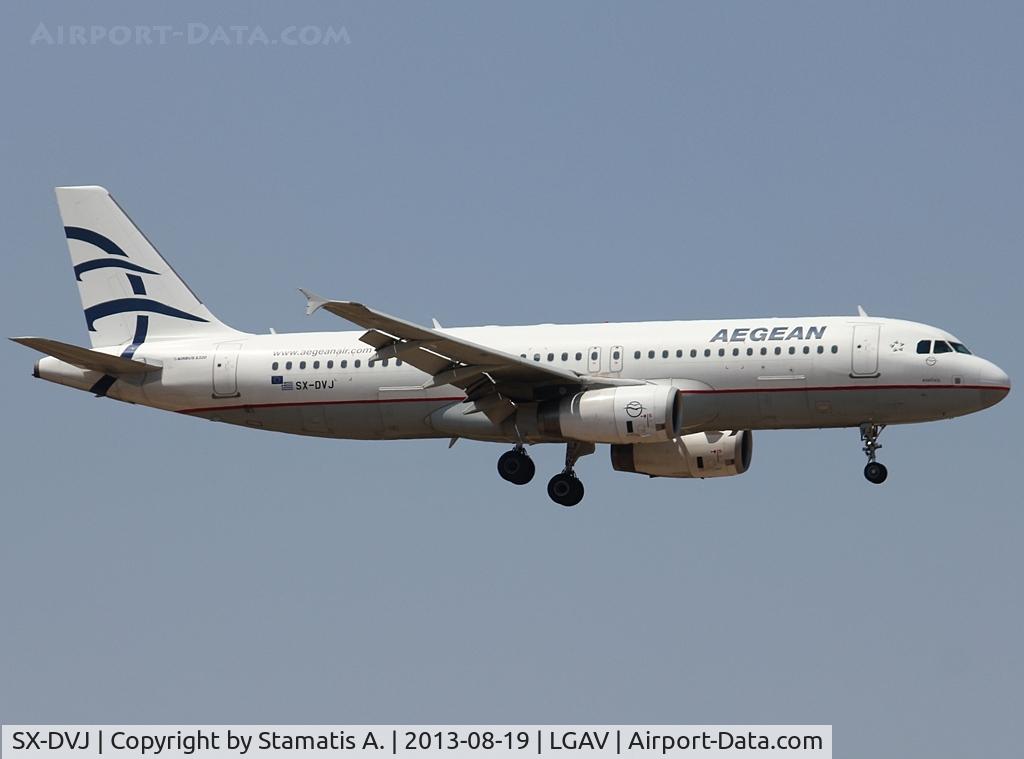 SX-DVJ, 2007 Airbus A320-232 C/N 3365, Landing on rwy 03L