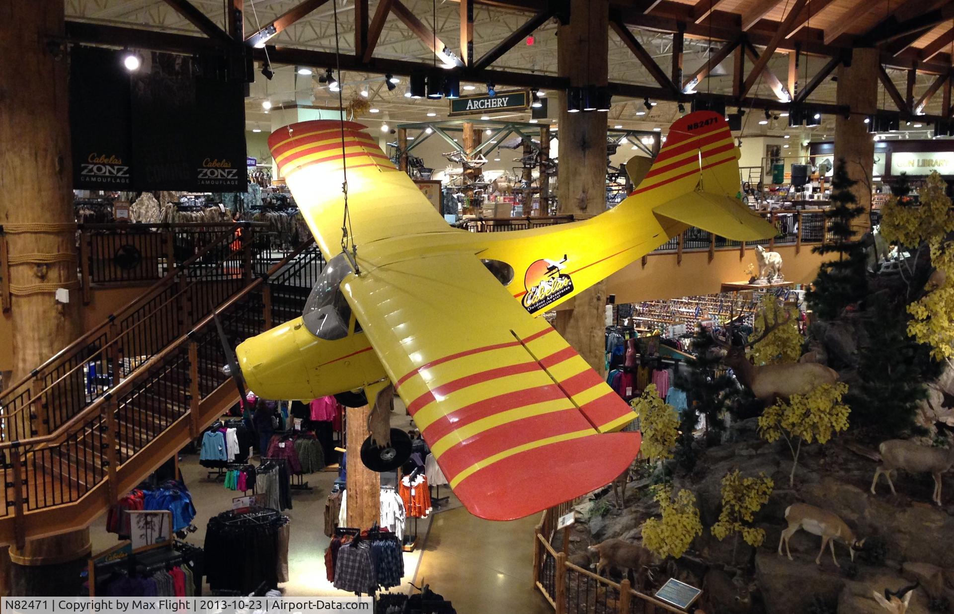 N82471, 1946 Aeronca 7AC Champion C/N 7AC-1107, N82471 hangs in the Cabelas store in East Hartford, onnecticul.