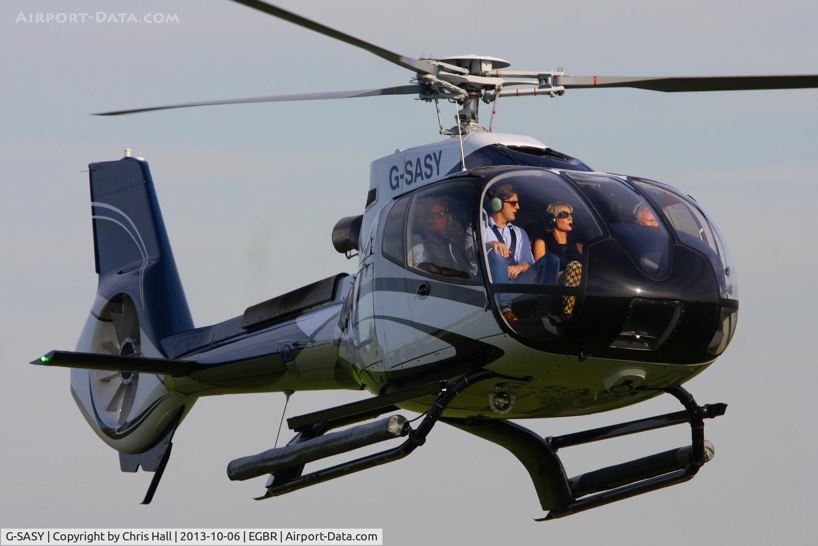 G-SASY, 2009 Eurocopter EC-130B-4 (AS-350B-4) C/N 4760, at Breighton's Pre Hibernation Fly-in, 2013