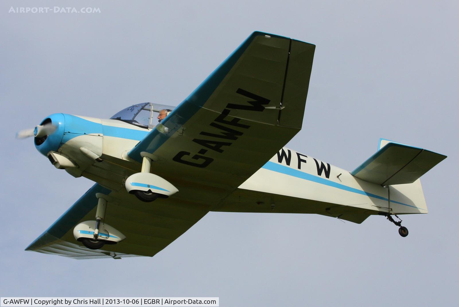 G-AWFW, 1957 SAN Jodel D-117 C/N 599, at Breighton's Pre Hibernation Fly-in, 2013