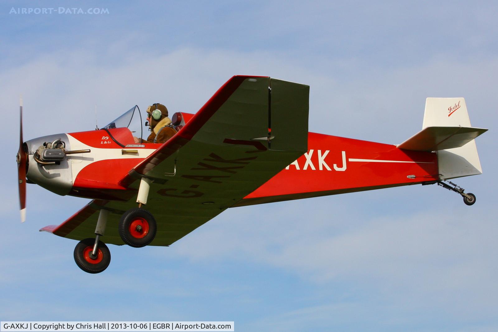 G-AXKJ, 1970 Jodel D-9 Bebe C/N PFA 941, at Breighton's Pre Hibernation Fly-in, 2013