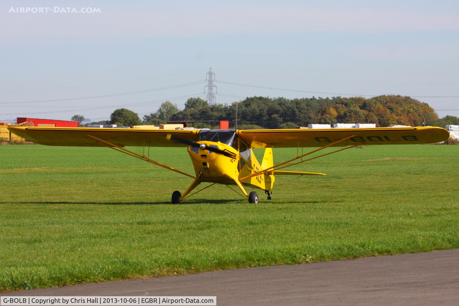 G-BOLB, 1941 Taylorcraft BC-12-65 C/N 3165, at Breighton's Pre Hibernation Fly-in, 2013