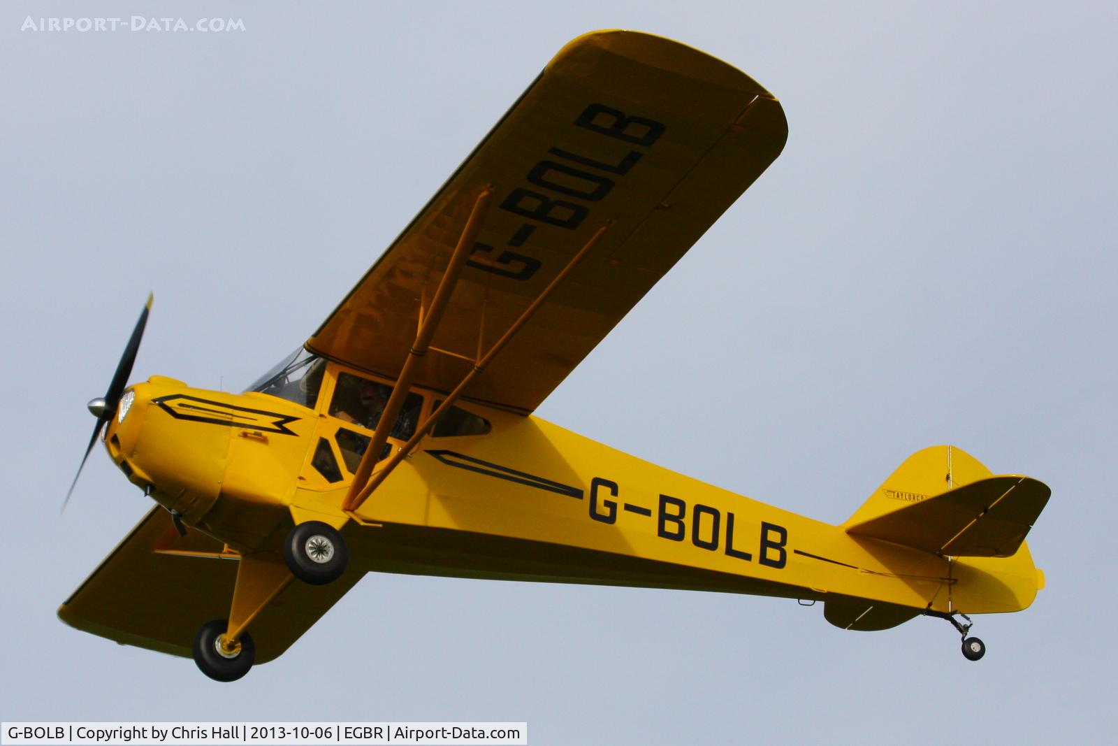 G-BOLB, 1941 Taylorcraft BC-12-65 C/N 3165, at Breighton's Pre Hibernation Fly-in, 2013