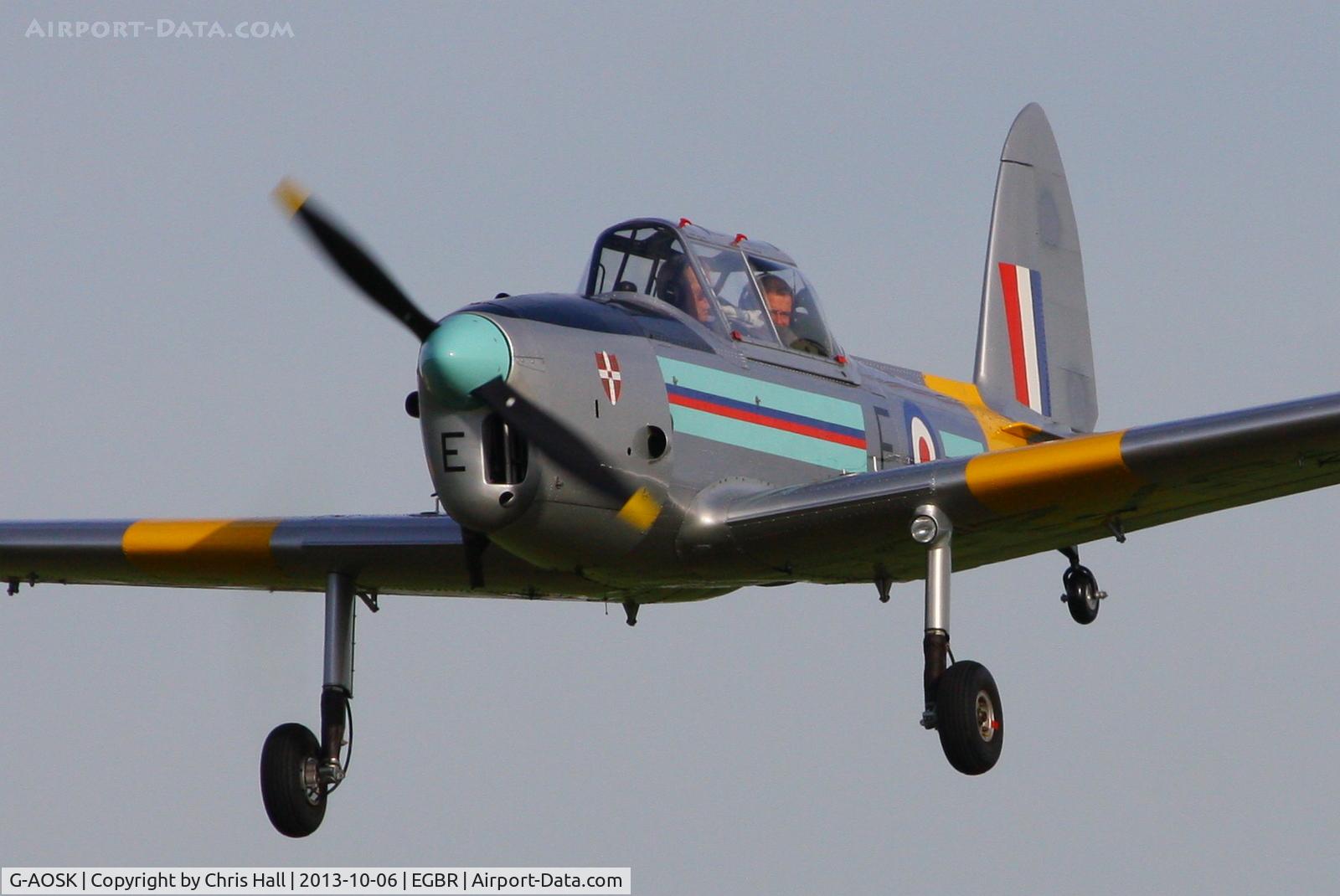 G-AOSK, 1950 De Havilland DHC-1 Chipmunk 22A C/N C1/0178, at Breighton's Pre Hibernation Fly-in, 2013