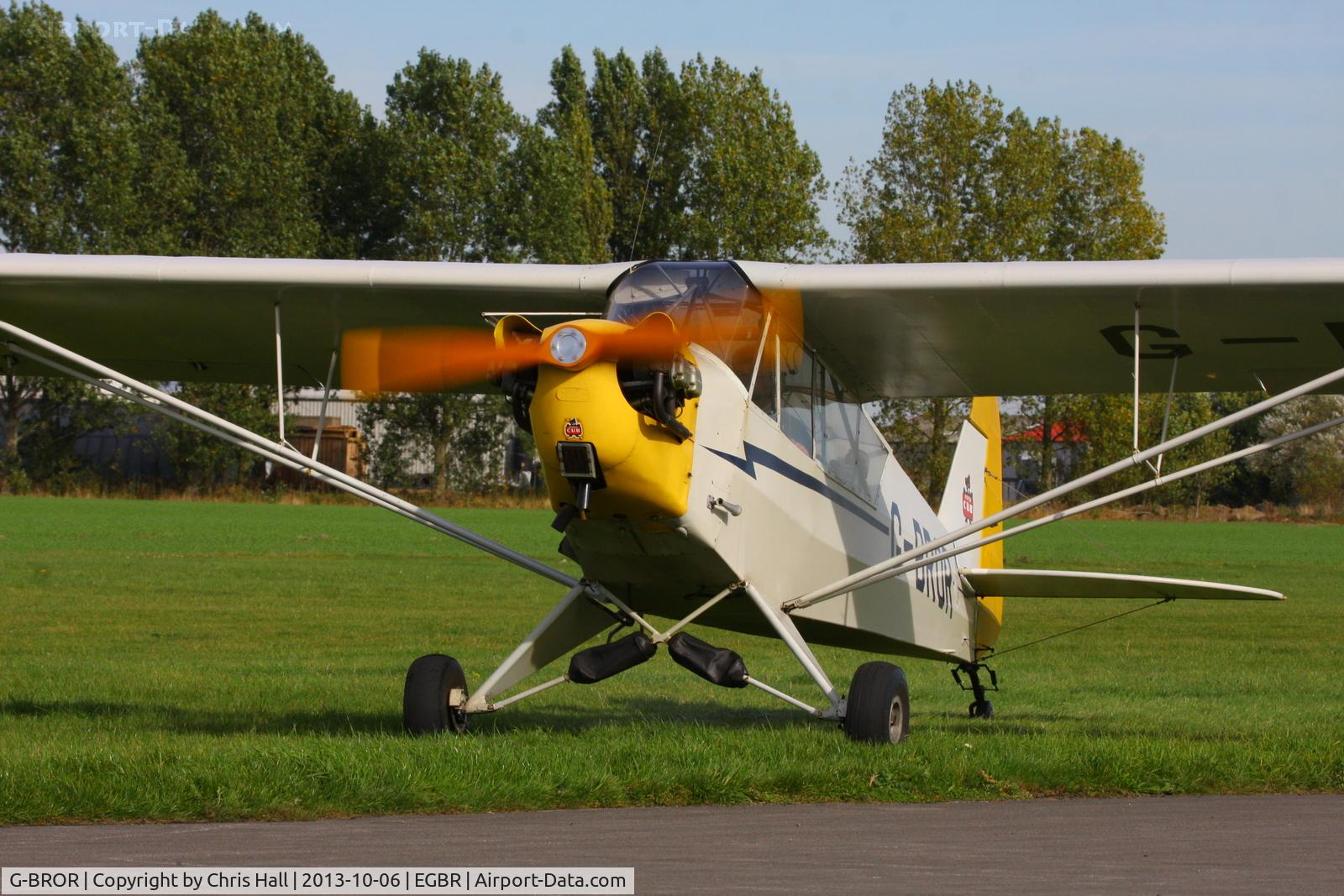 G-BROR, 1943 Piper L-4H Grasshopper (J3C-65D) C/N 10885, at Breighton's Pre Hibernation Fly-in, 2013