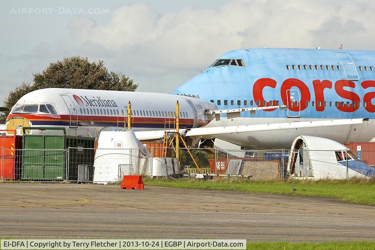 EI-DFA, 2000 Airbus A320-232 C/N 1305, ex Meridiana 2000 Airbus A319-112, c/n: 1305 at Kemble under the axe