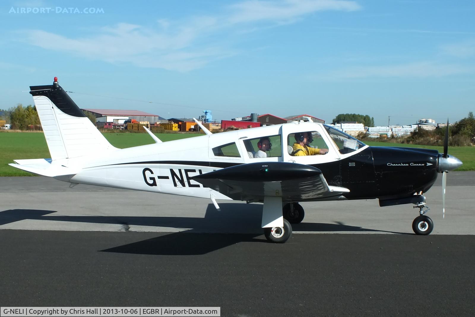 G-NELI, 1968 Piper PA-28R-180 Cherokee Arrow C/N 28R-31011, at Breighton's Pre Hibernation Fly-in, 2013