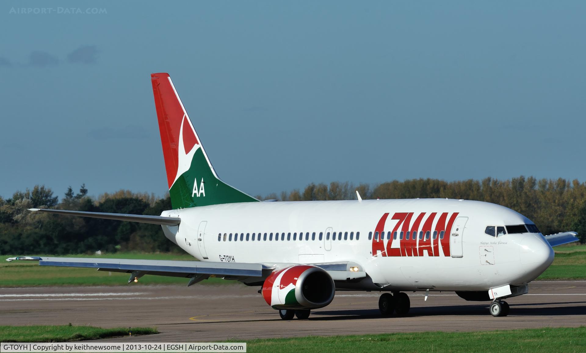 G-TOYH, 1998 Boeing 737-36N C/N 28570, Leaving for air test !