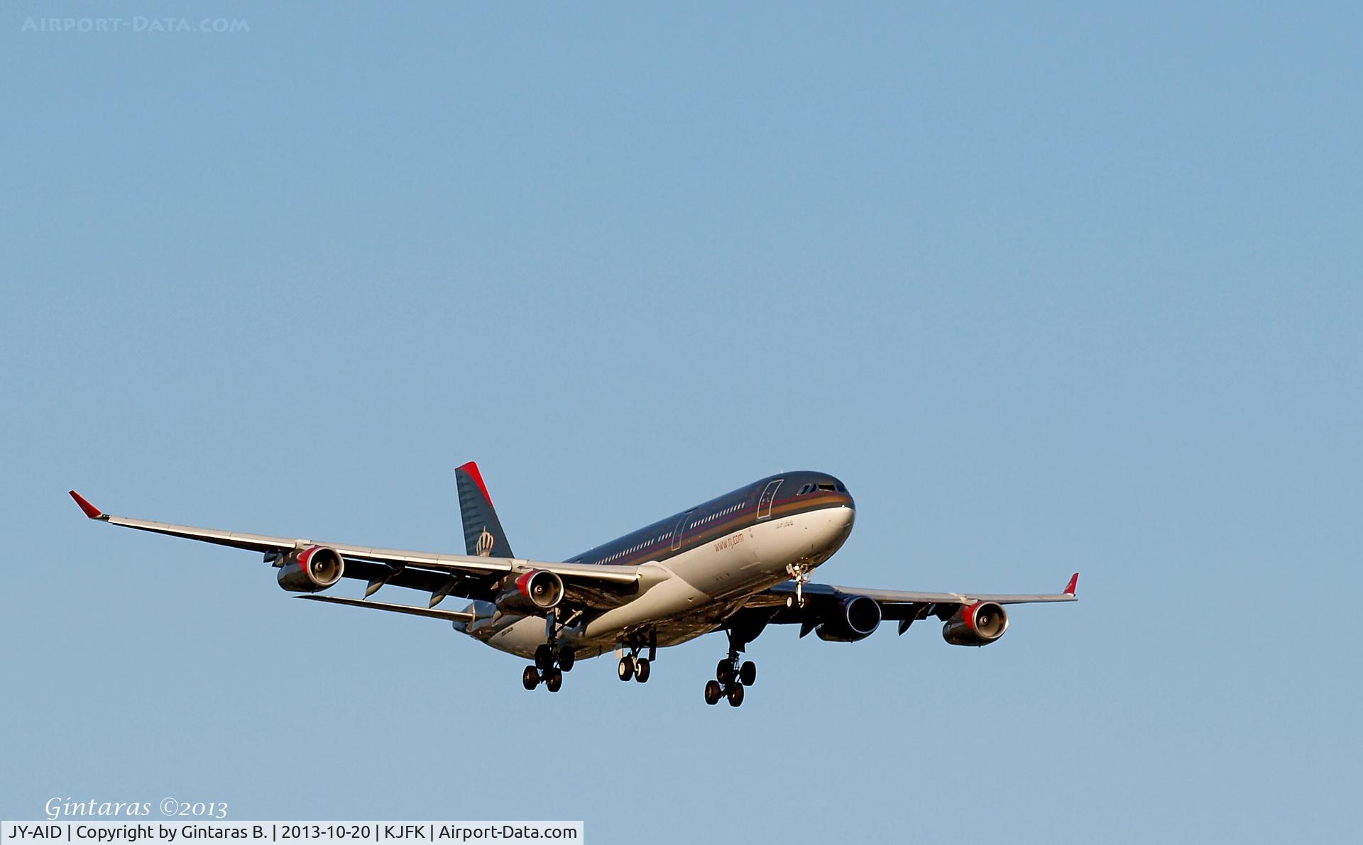 JY-AID, 1993 Airbus A340-211 C/N 022, Going to a landing on 22L @JFK
