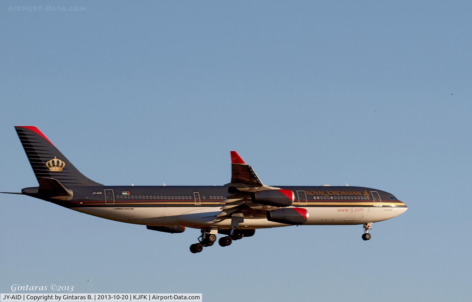JY-AID, 1993 Airbus A340-211 C/N 022, Going to a landing on 22L @JFK