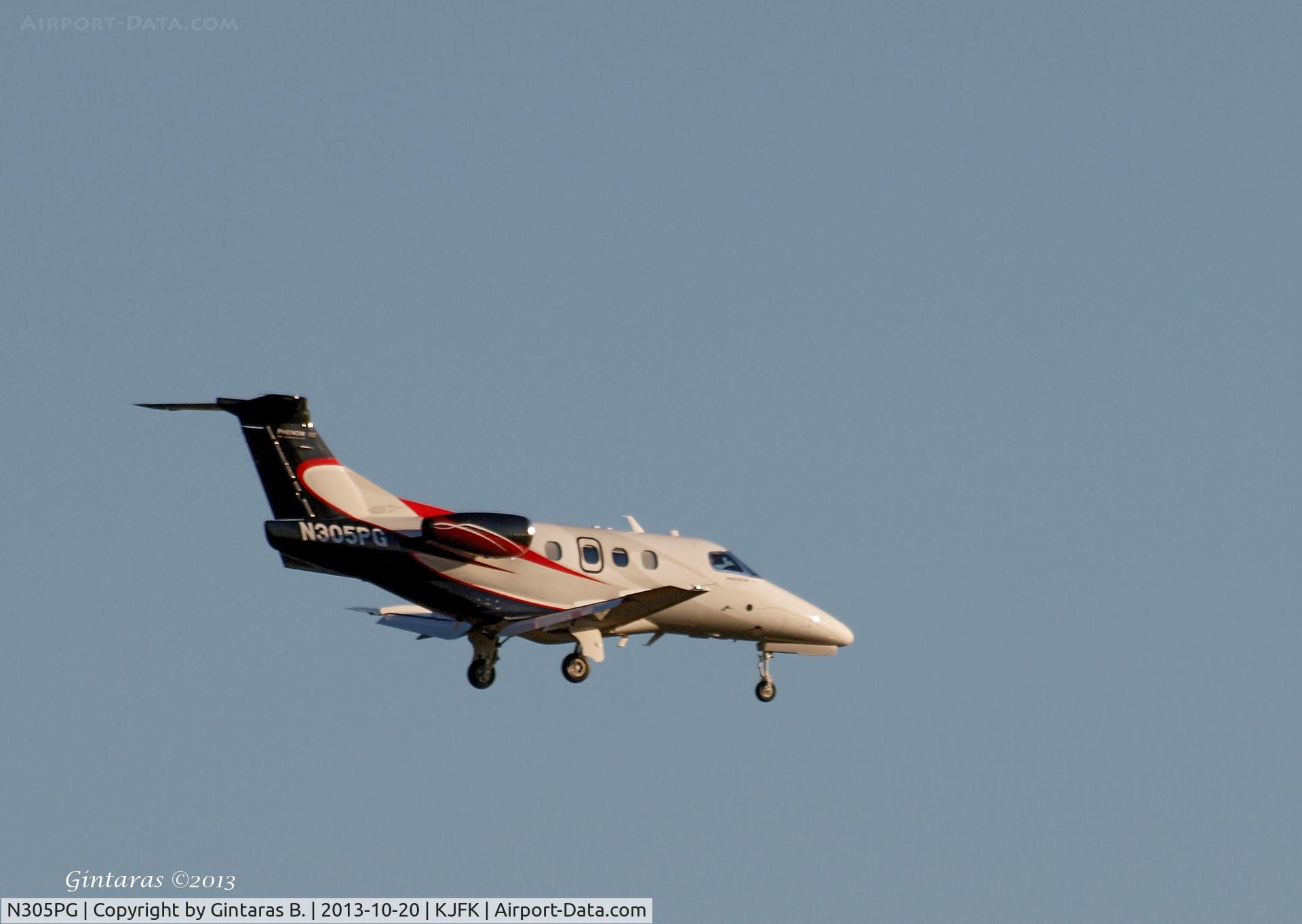 N305PG, 2013 Embraer EMB-500 Phenom 100 C/N 50000319, Going to a landing on 22L @JFK
