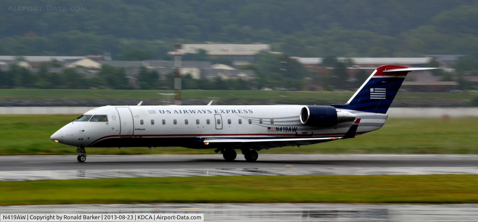N419AW, 2002 Bombardier CRJ-200LR (CL-600-2B19) C/N 7633, Takeoff Natioanl