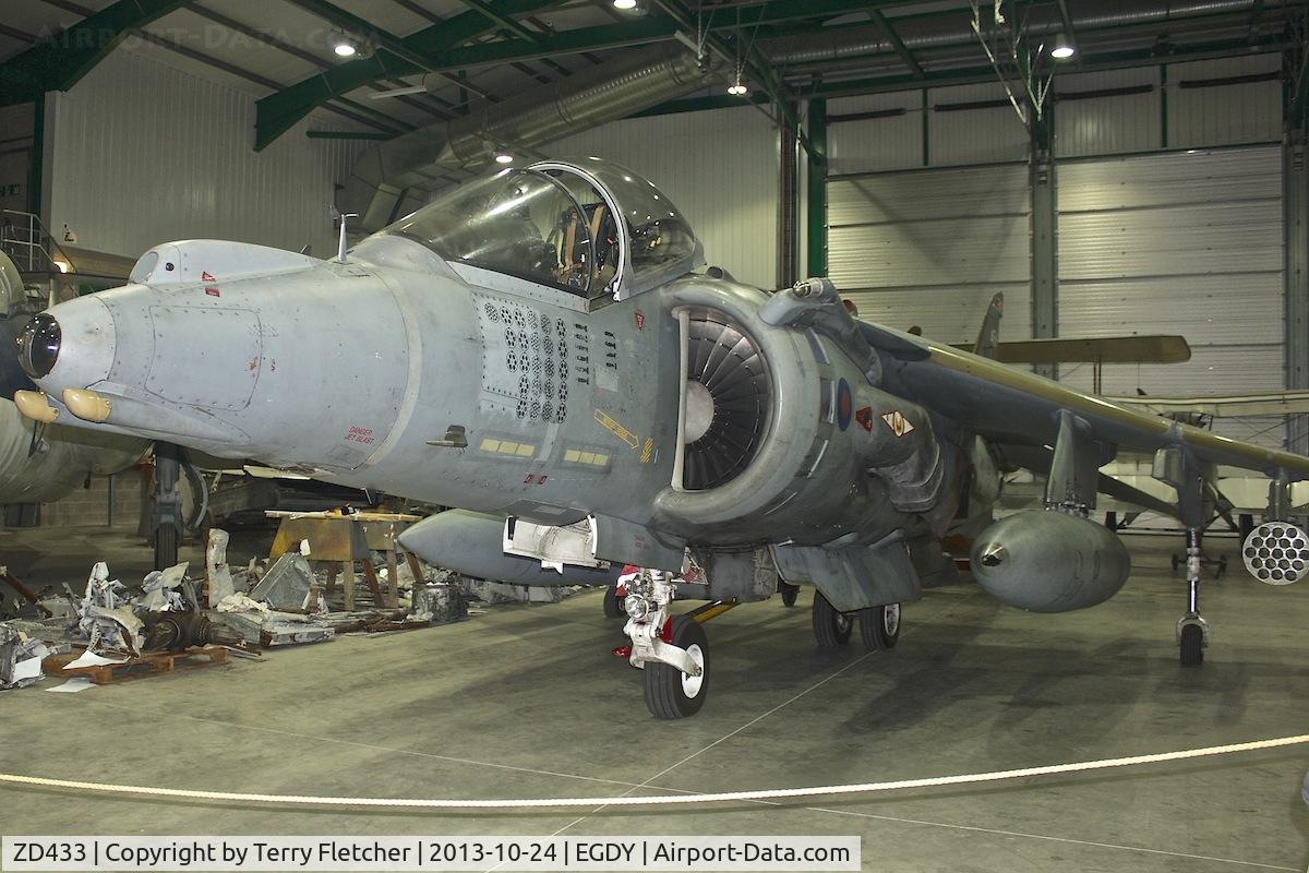 ZD433, 1989 British Aerospace Harrier GR.7 C/N P45, Open Day at Cobham Hall , Fleet Air Arm Museum at Yeovilton