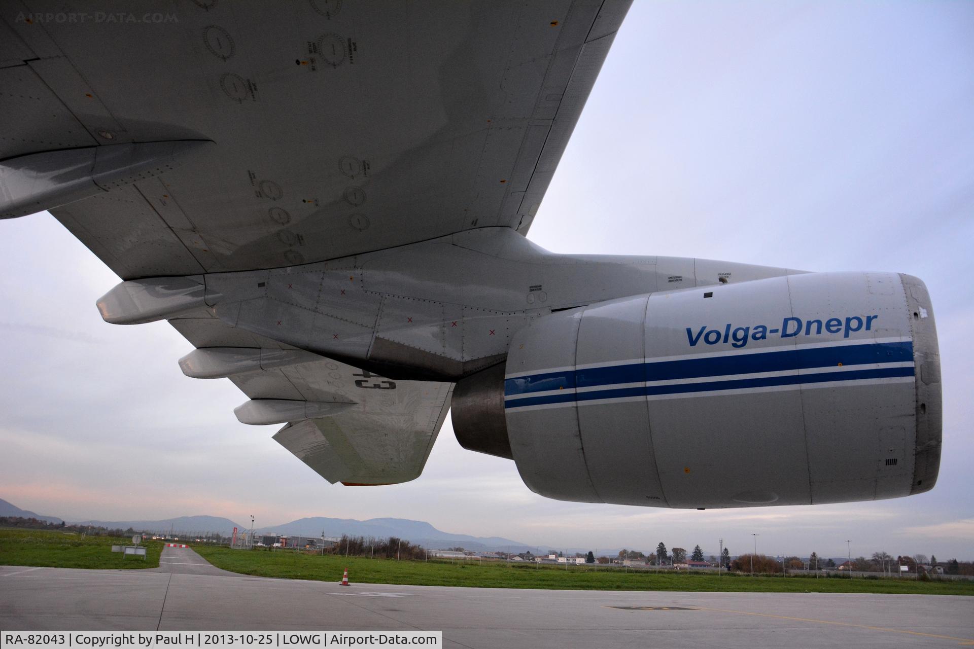 RA-82043, 1990 Antonov An-124-100 Ruslan C/N 9773054155101/0607, Beneath its wing