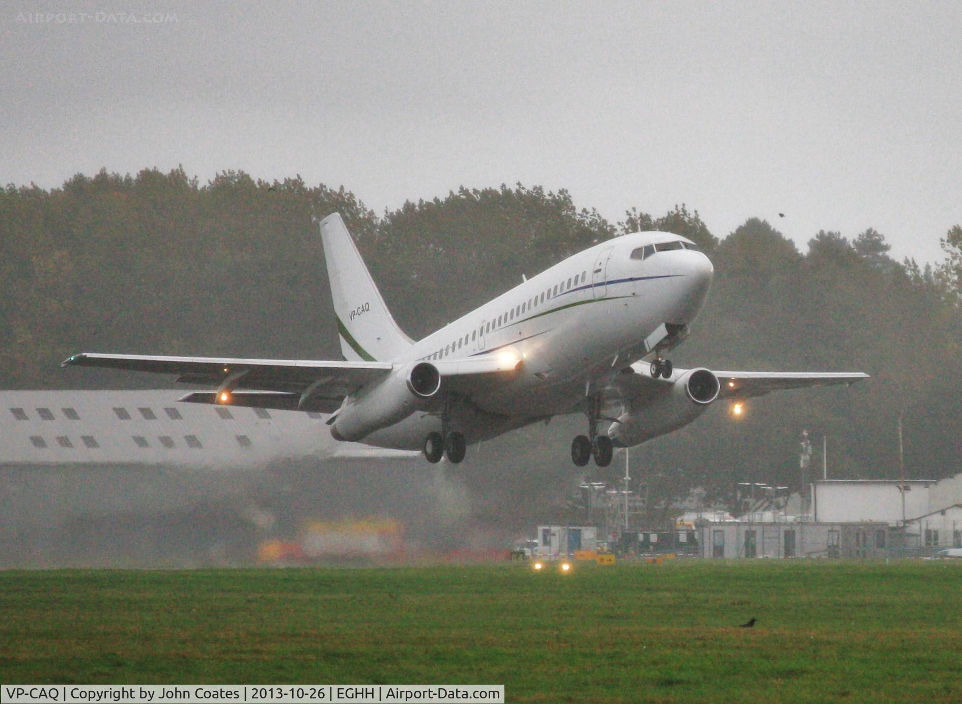 VP-CAQ, 1981 Boeing 737-2V6 C/N 22431, Wet departure to Luton.