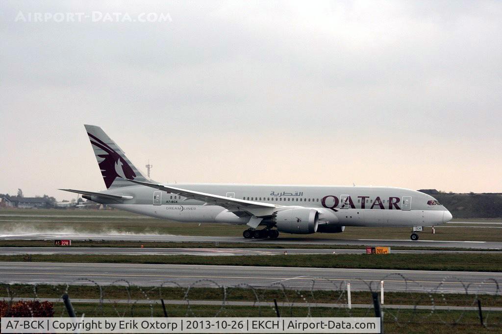 A7-BCK, 2012 Boeing 787-8 Dreamliner C/N 38329, A7-BCK taking off from rw 22R