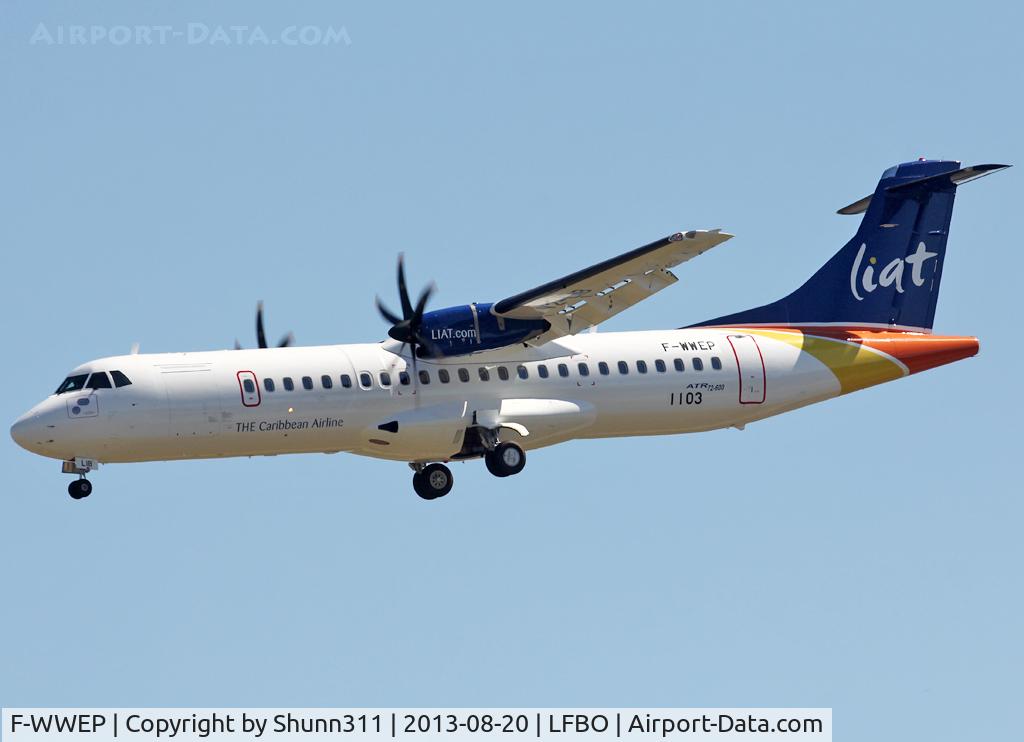 F-WWEP, 2013 ATR 72-600 (72-212A) C/N 1103, C/n 1103 - To be V2-LIB