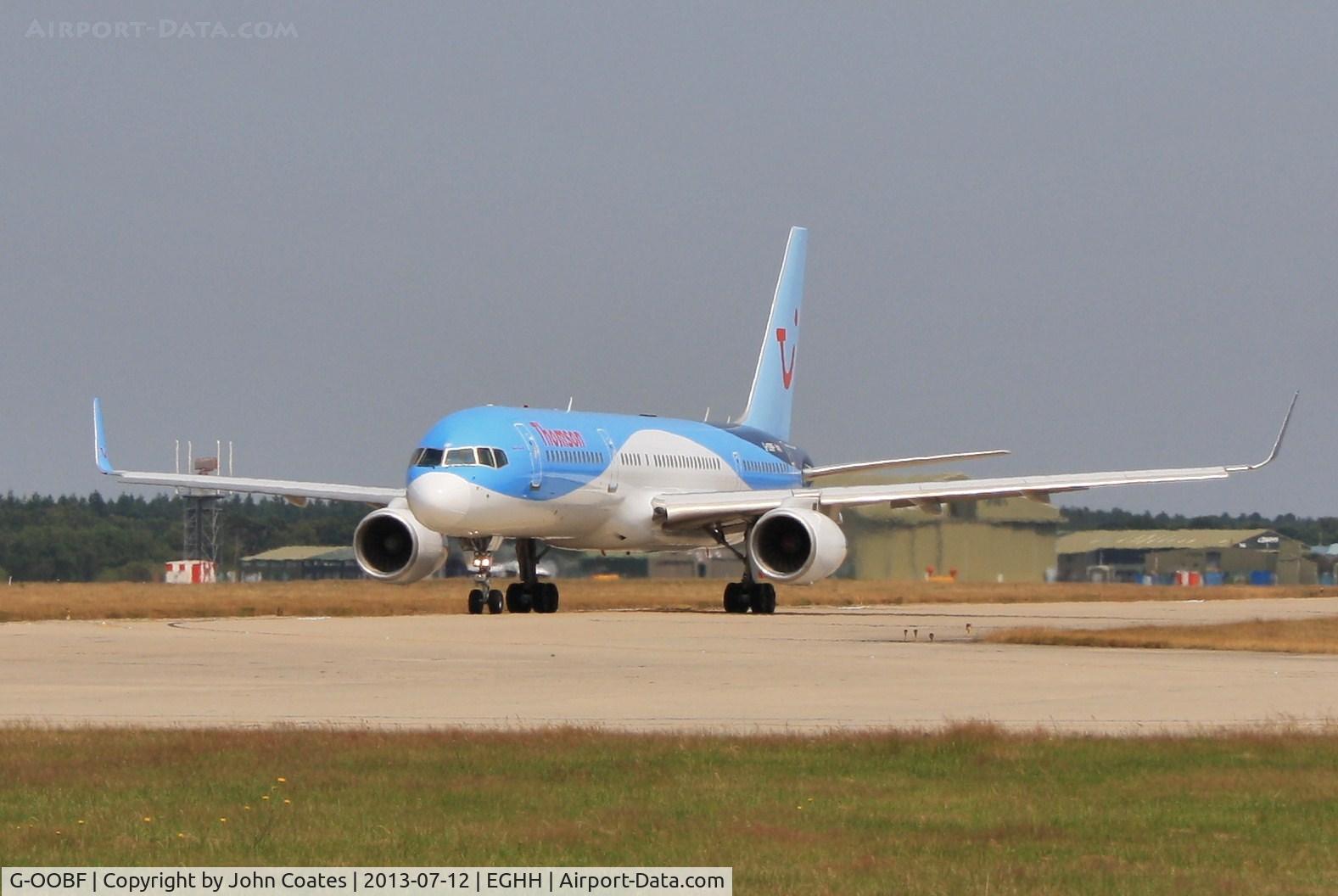 G-OOBF, 2004 Boeing 757-28A C/N 33101, Backtracking 08 to depart.