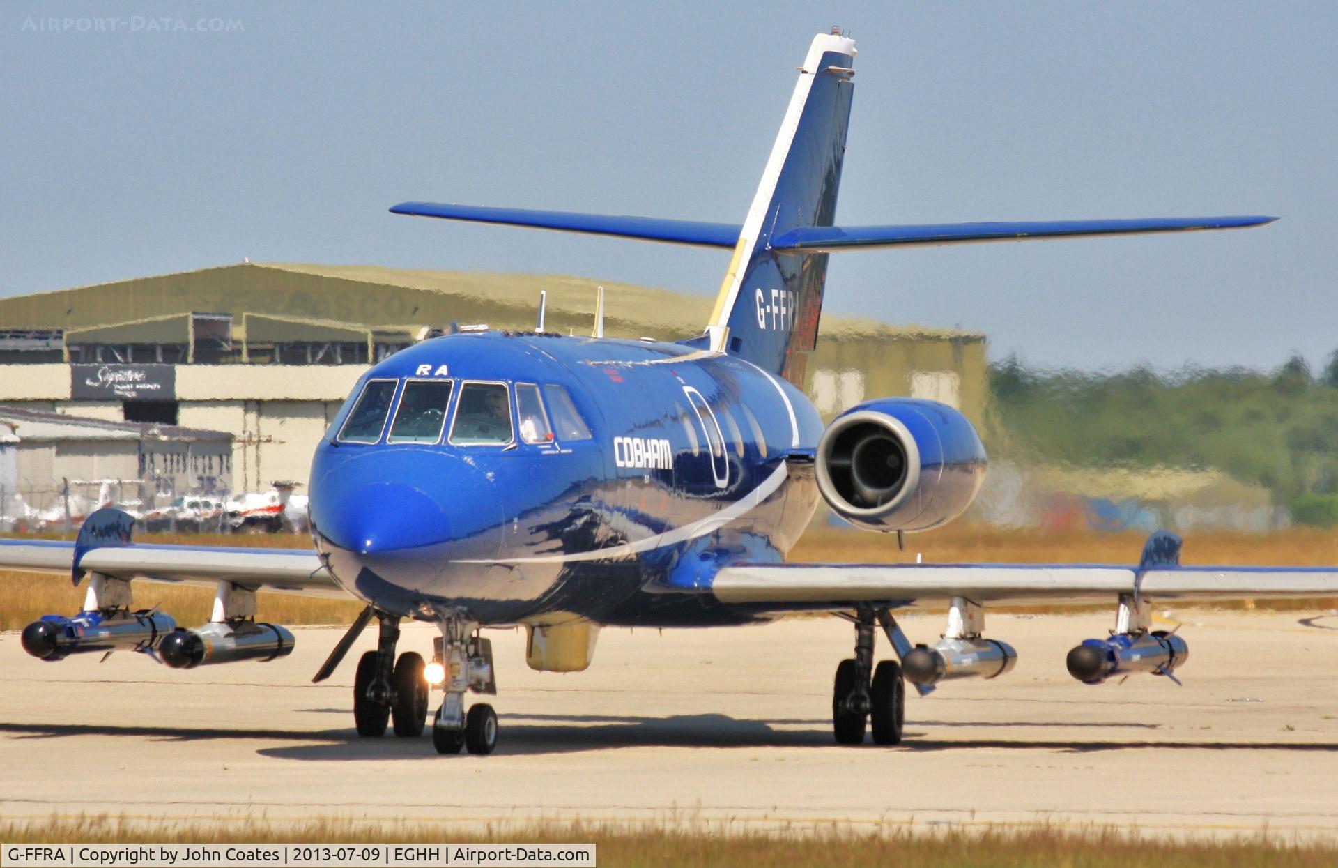 G-FFRA, 1968 Dassault Falcon (Mystere) 20DC C/N 132, Taxiing to depart 08 on another exercise from Cobham