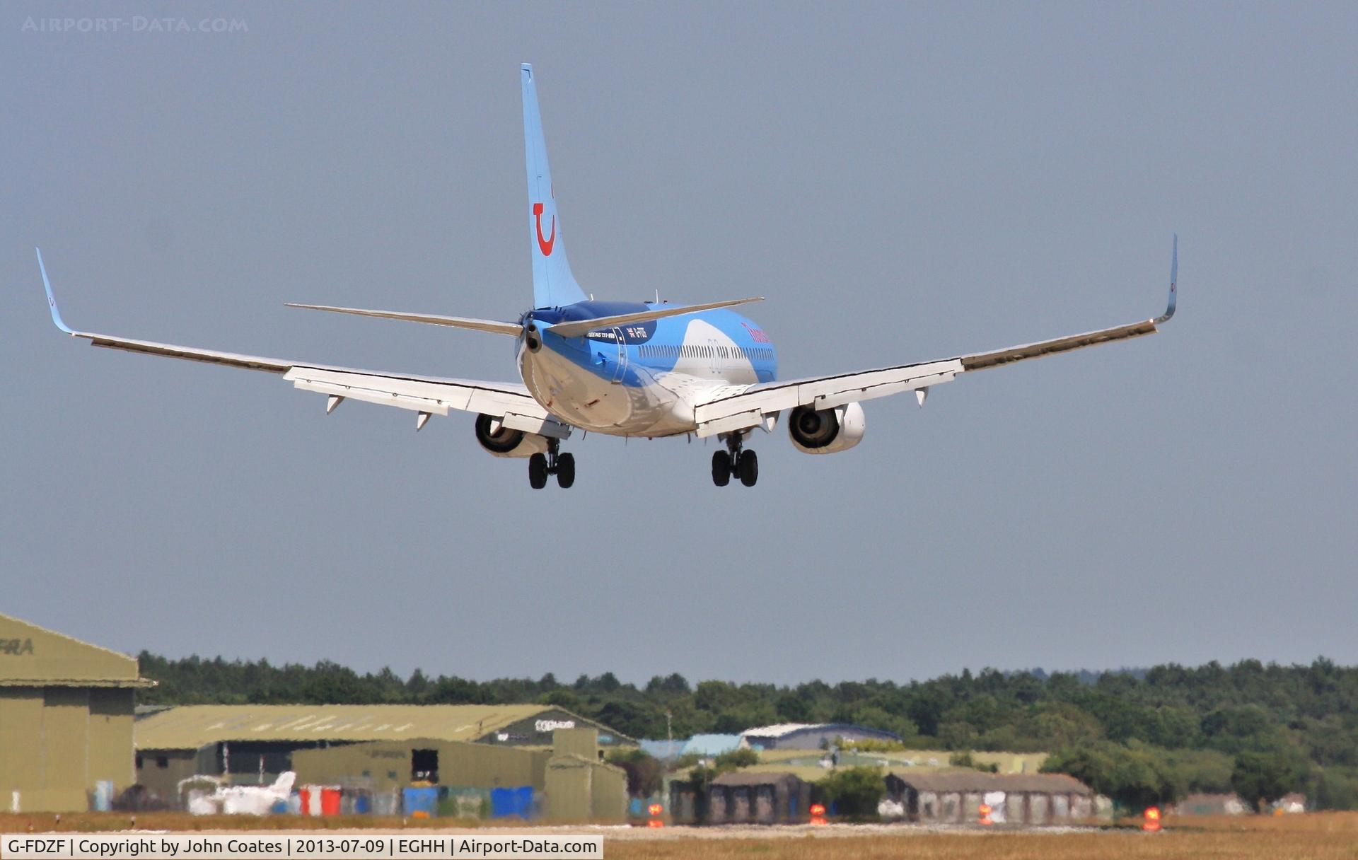 G-FDZF, 2008 Boeing 737-8K5 C/N 35138, About to touchdown on 08