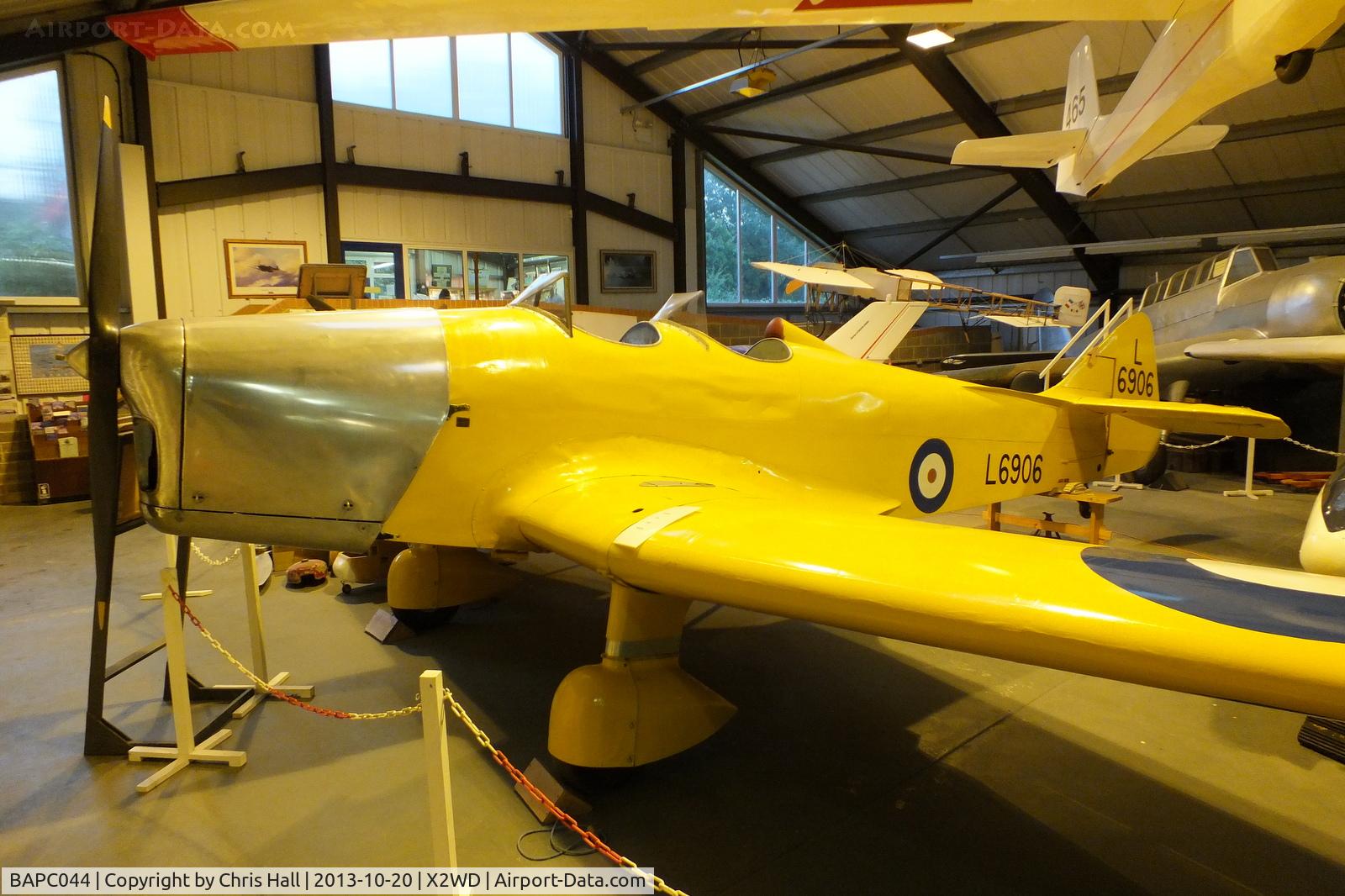 BAPC044, 1940 Miles M14A Magister C/N 2078, Replica constructed using the remaining components and small metal parts of G-AKKY which languished for many years during which time the fuselage and centre section was destroyed, preserved at the Museum of Berkshire Aviation, Woodley