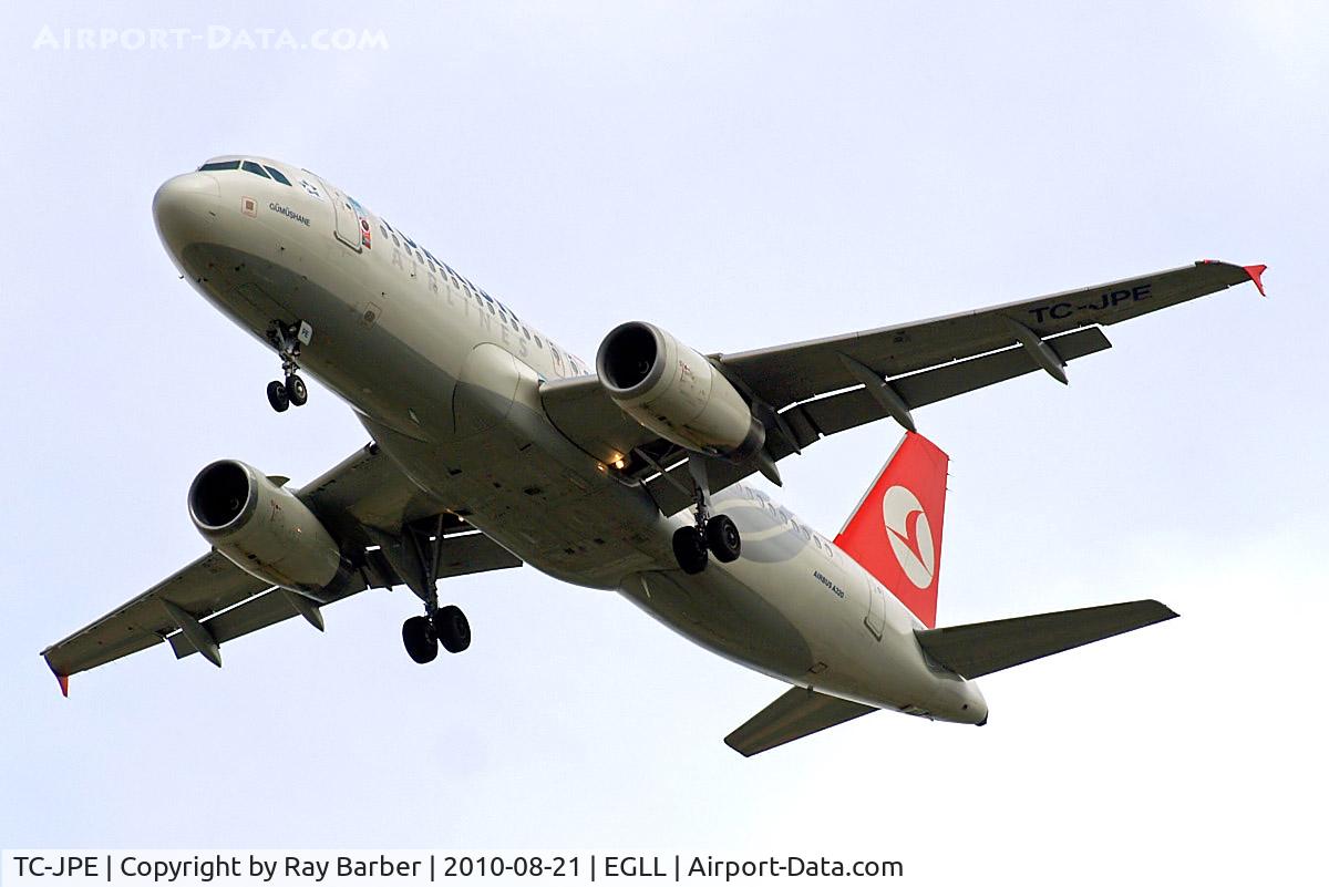 TC-JPE, 2006 Airbus A320-232 C/N 2941, Airbus A320-232 [2941] (THY Turkish Airlines) Heathrow~G 21/08/2010. On approach 27R