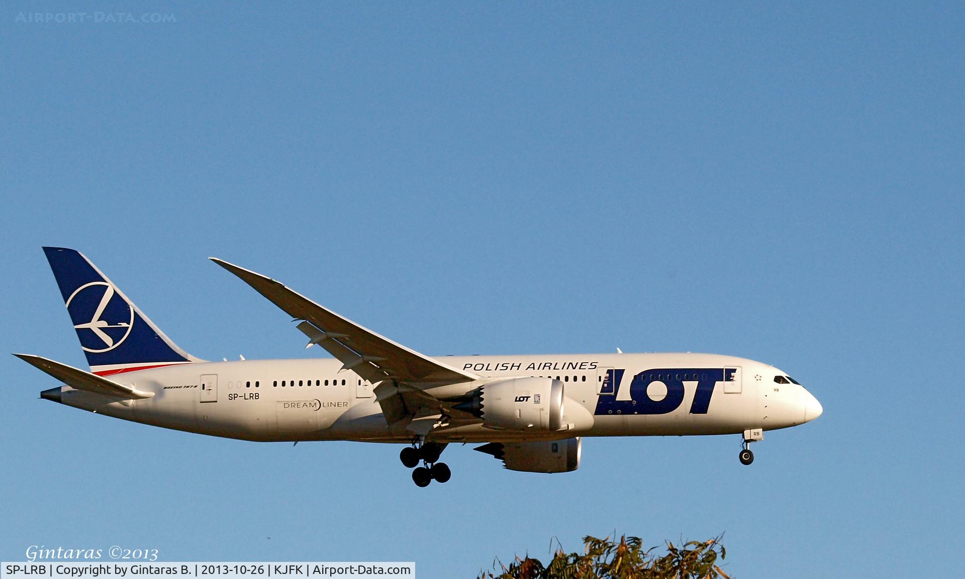 SP-LRB, 2012 Boeing 787-8 Dreamliner C/N 37894, Going to a landing on 22L @ JFK