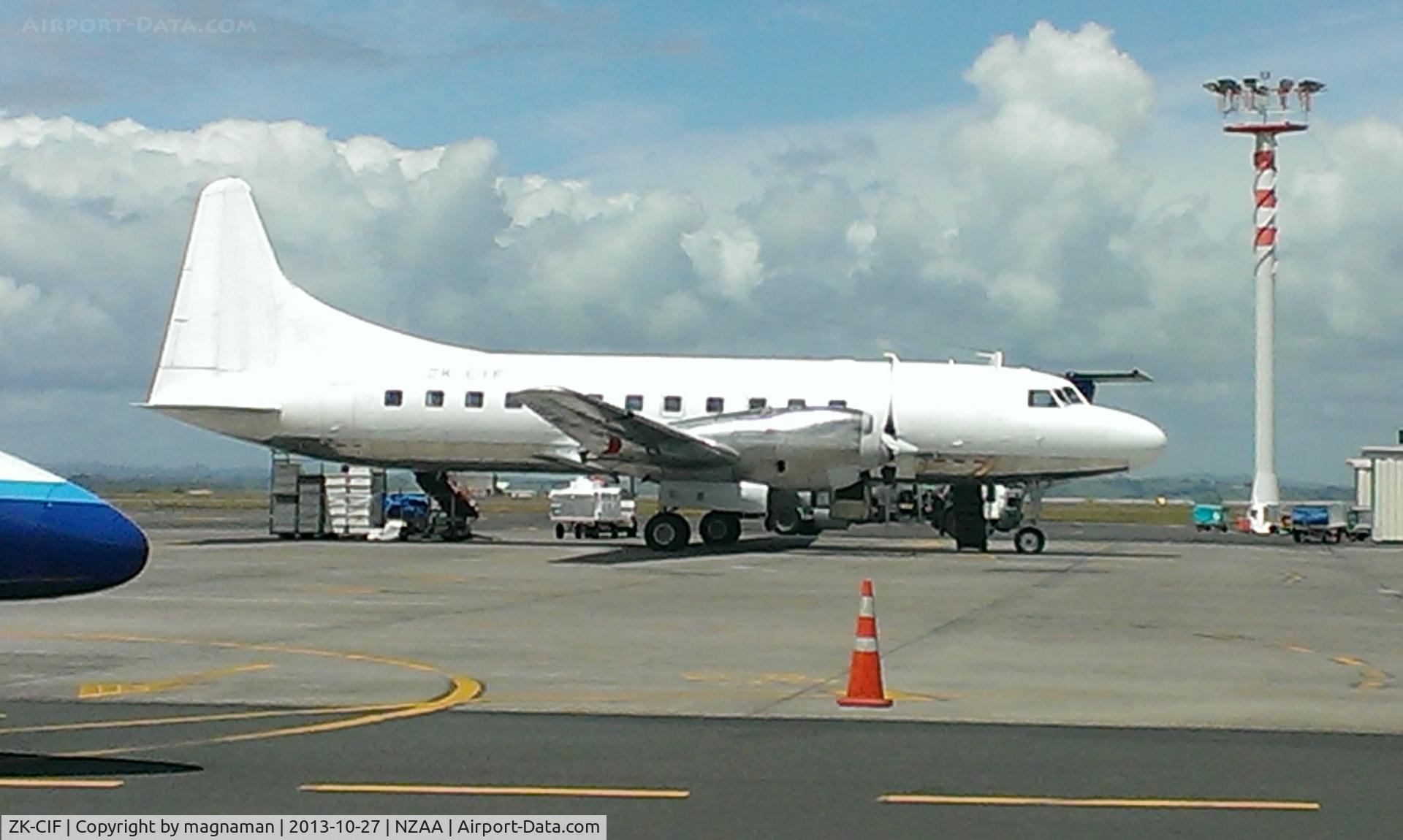 ZK-CIF, 1956 Convair 580 C/N 381, Nice shot in sun on domestic apron - AKL. From short term car park.