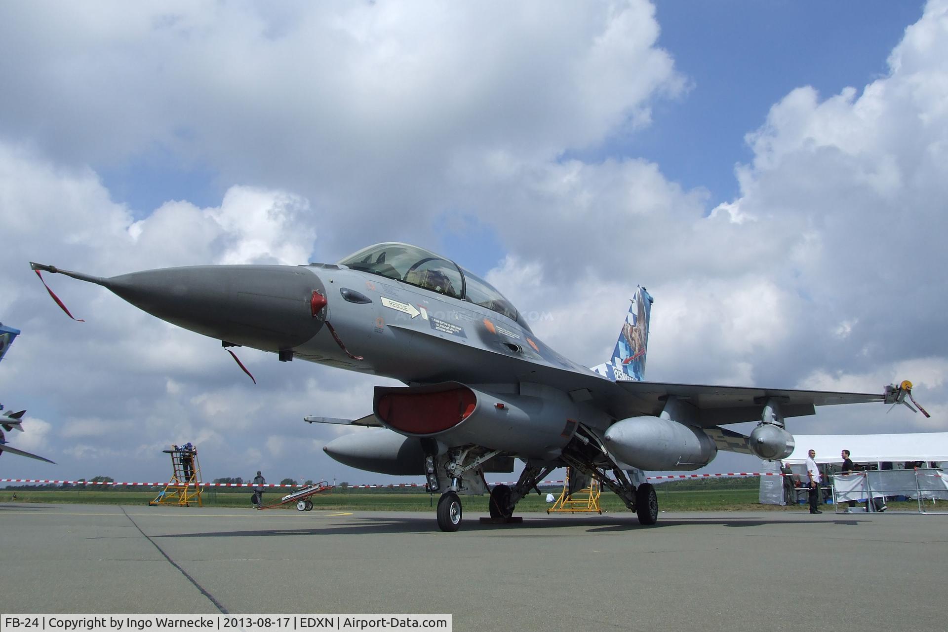 FB-24, General Dynamics F-16BM Fighting Falcon C/N 6J-24, General Dynamics (SABCA) F-16BM Fighting Falcon of the FAeB (Belgian Air Force) in '25 years OCU' special colours at the Spottersday of the Nordholz Airday 2013 celebrationg 100 Years of German Naval Aviation at Nordholz Naval Aviation Base