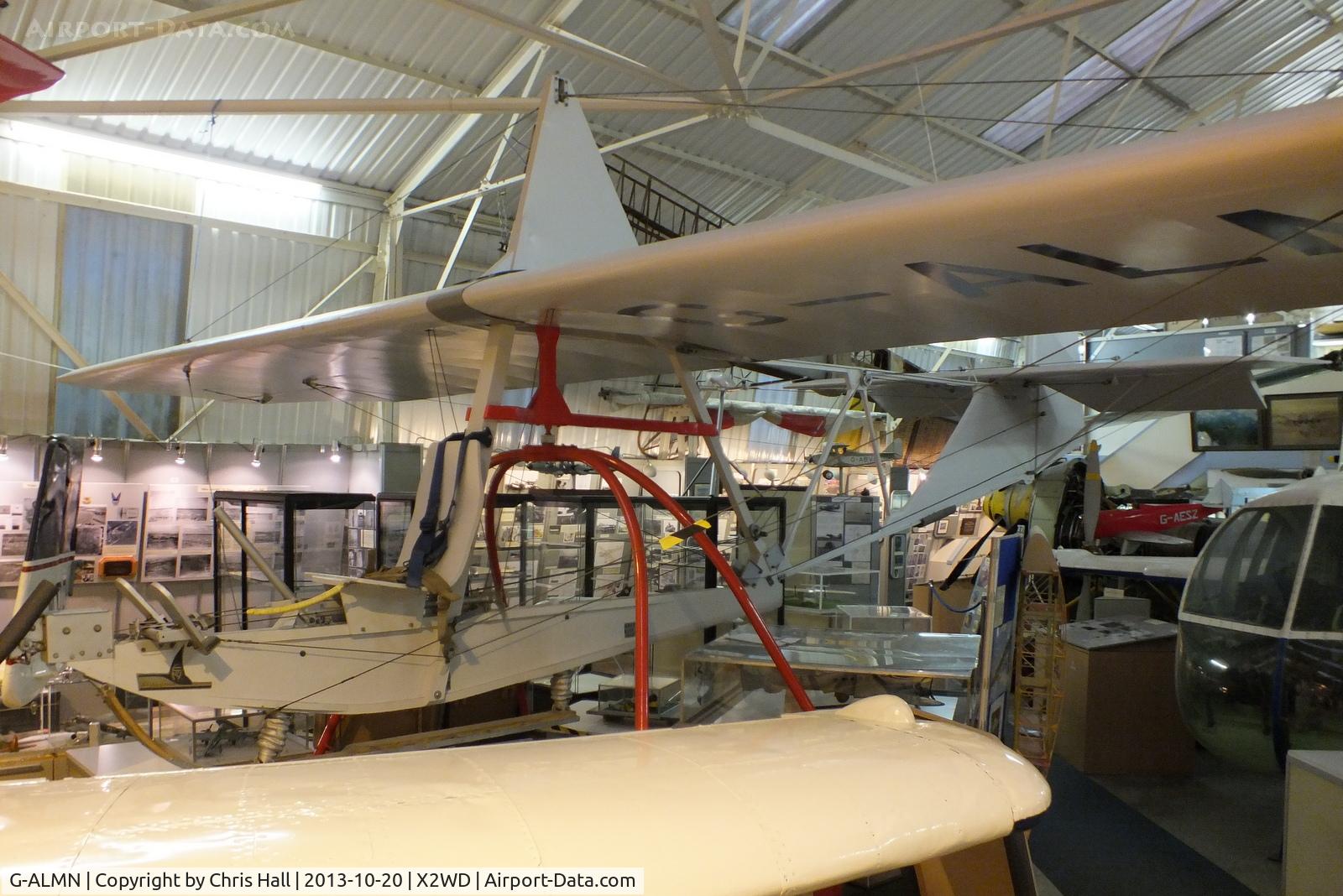 G-ALMN, 1948 Elliots Of Newbury Primary Mk.1 C/N EON/P/012, Last flew on the 7th May 1950. It was then stored at Farnborough for many years before being donated to the Museum of Berkshire Aviation, Woodley