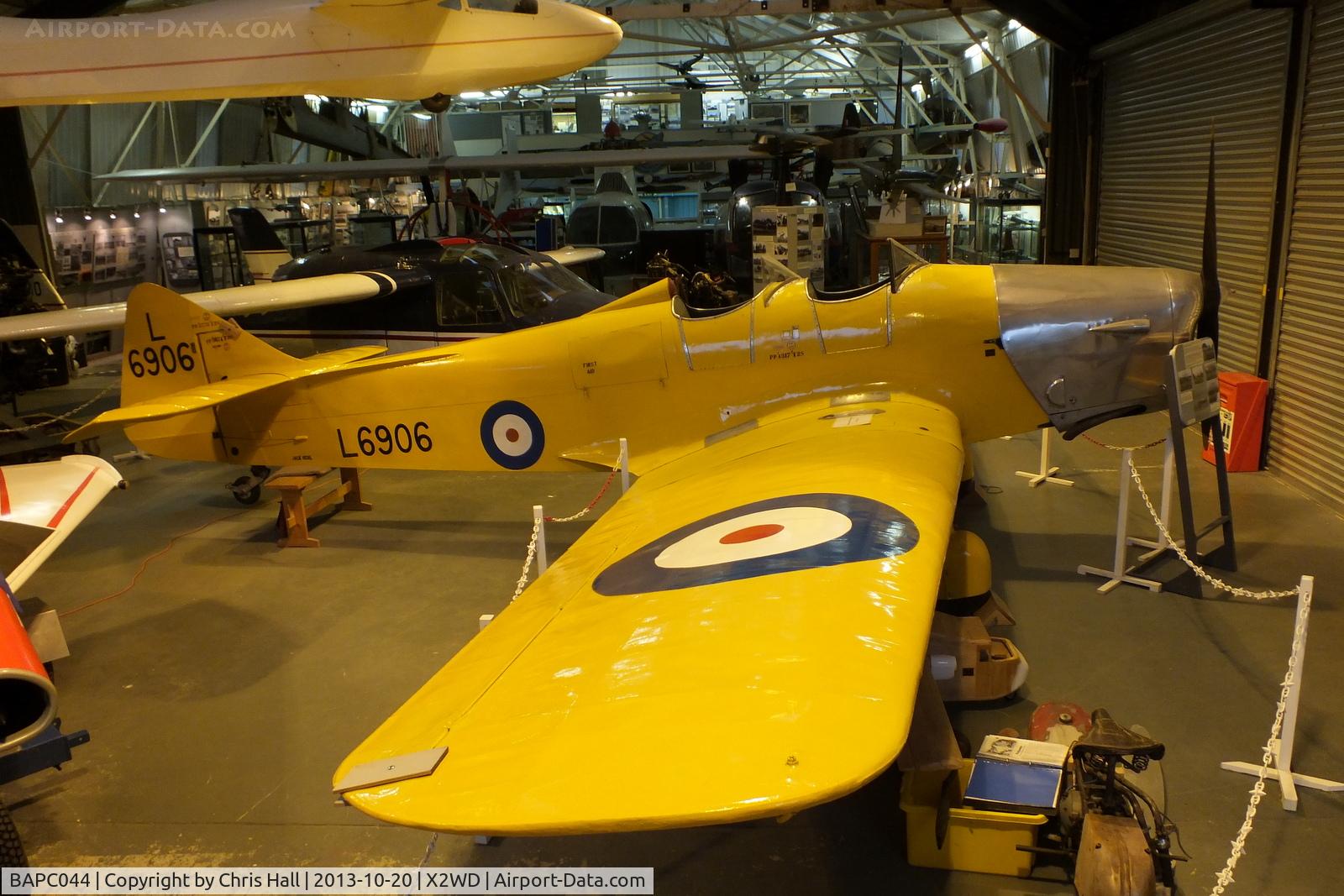 BAPC044, 1940 Miles M14A Magister C/N 2078, Replica constructed using the remaining components and small metal parts of G-AKKY which languished for many years during which time the fuselage and centre section was destroyed, preserved at the Museum of Berkshire Aviation, Woodley