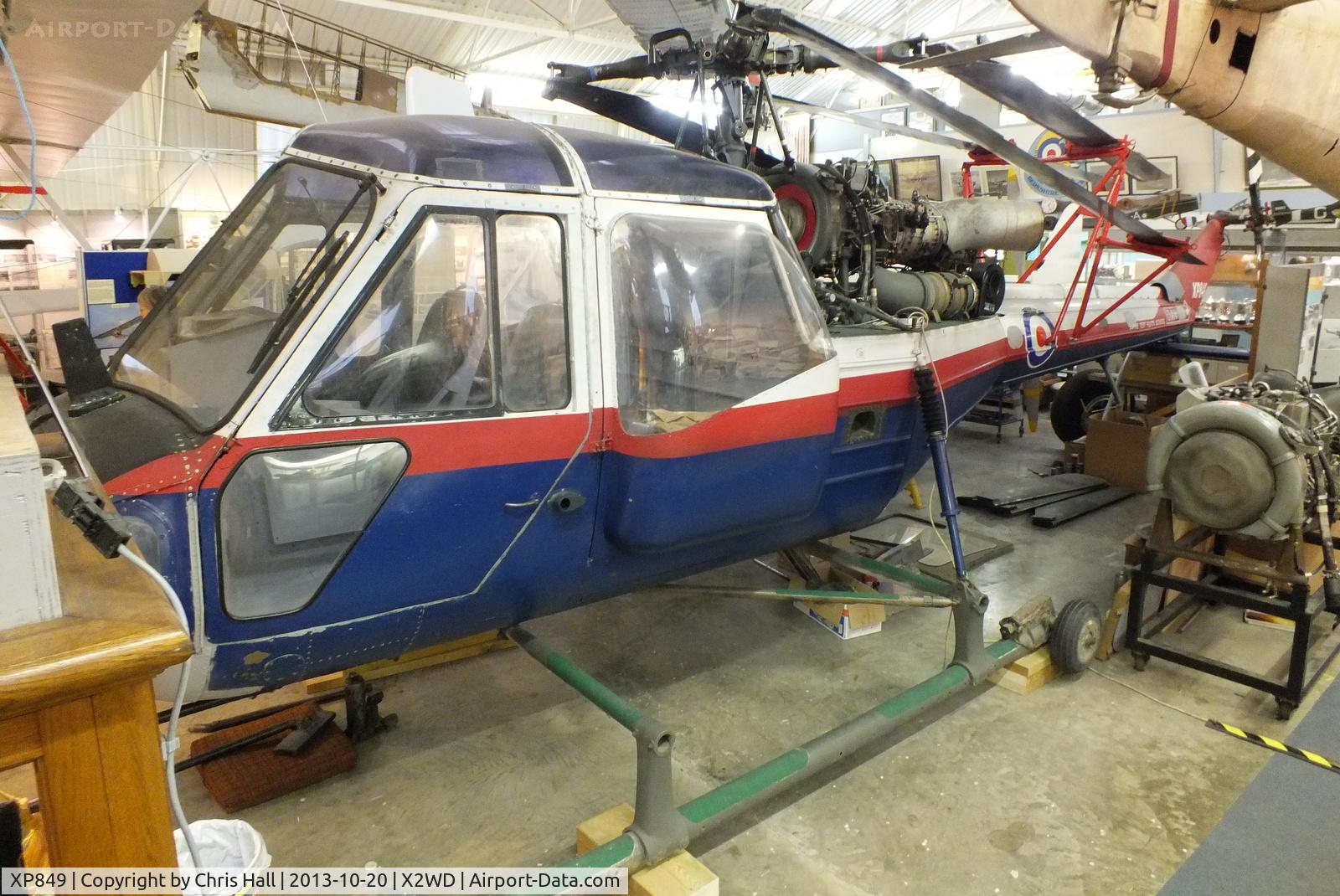 XP849, 1961 Westland Scout AH.1 C/N F9475, preserved at the Museum of Berkshire Aviation, Woodley