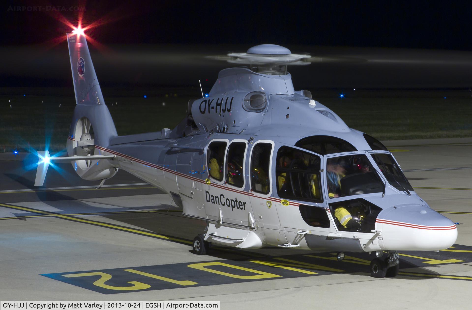 OY-HJJ, 2003 Eurocopter EC-155B-1 C/N 6662, Sat on stand at SaxonAir...