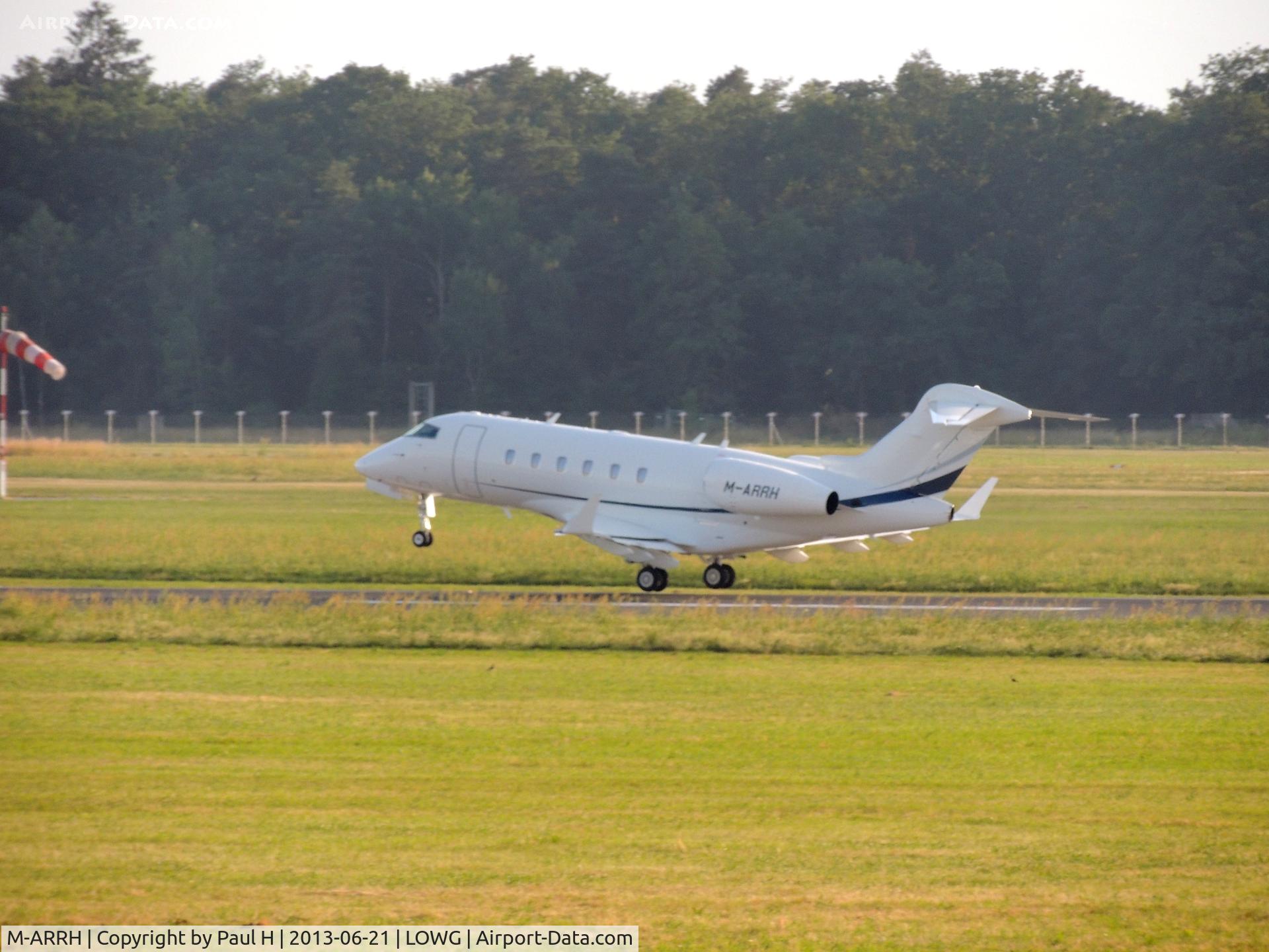 M-ARRH, 2013 Bombardier Challenger 300 (BD-100-1A10) C/N 20400, Bussines charter for Dj-Festival, take-off