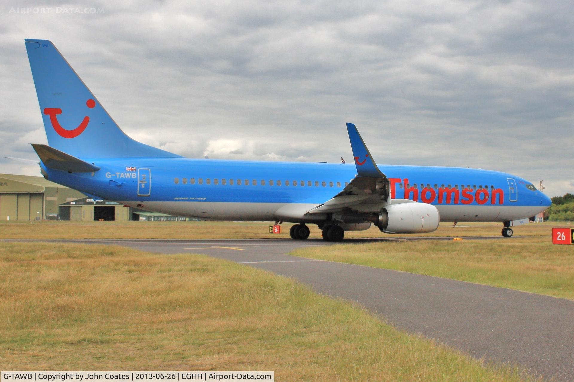 G-TAWB, 2012 Boeing 737-8K5 C/N 37242, Taxiing to depart 26