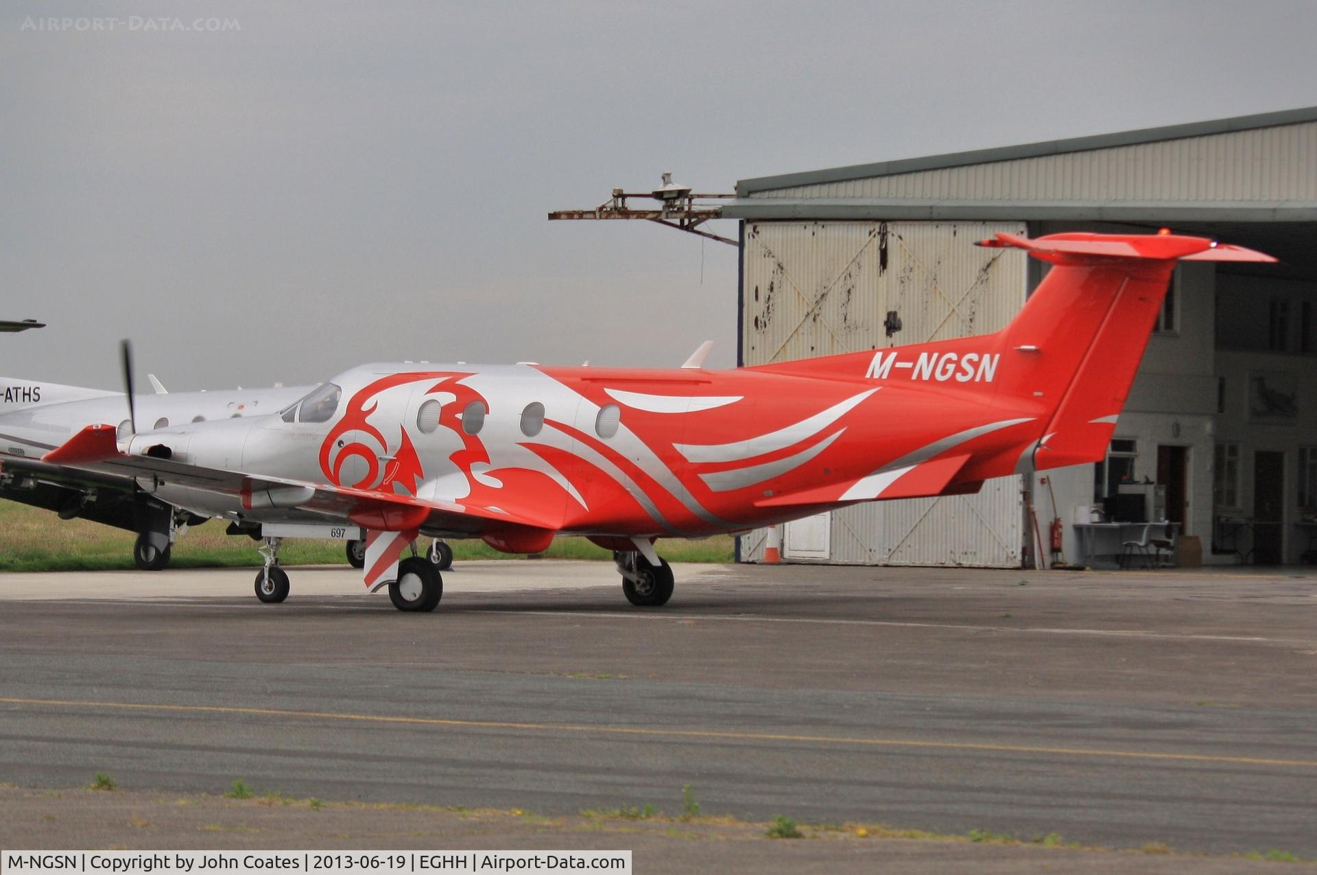 M-NGSN, 2006 Pilatus PC-12/47 C/N 0697, Parked at Pilatus East