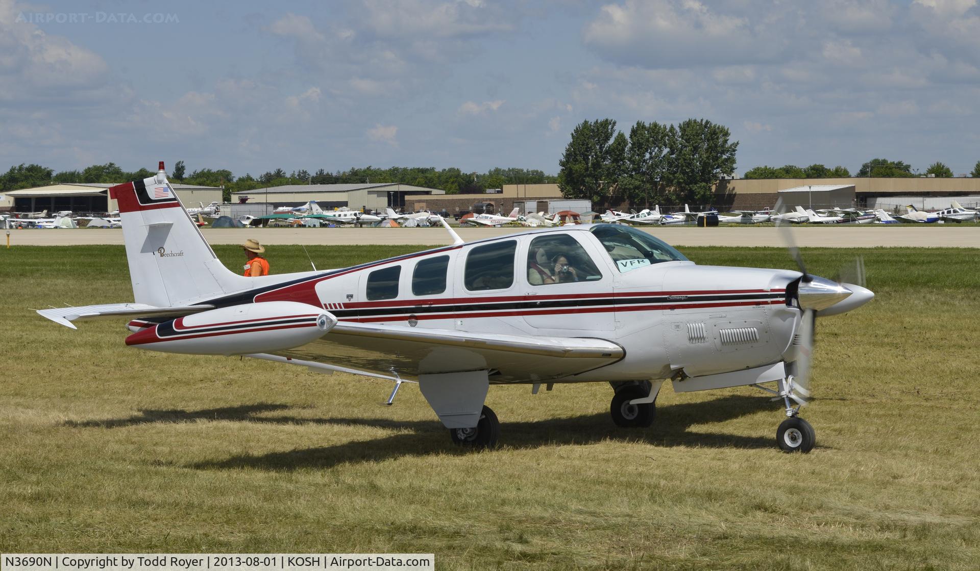 N3690N, 1980 Beech A36TC Bonanza 36 C/N EA-123, Airventure 2013