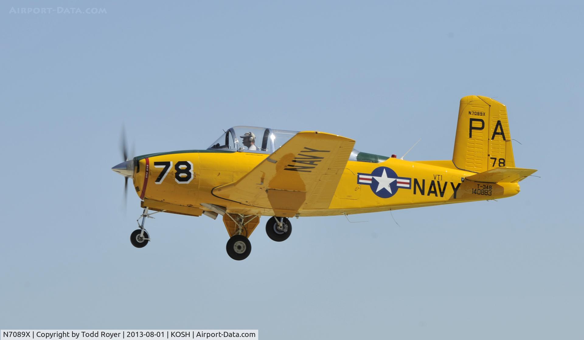 N7089X, Beech T-34B Mentor C/N 140883, Airventure 2013
