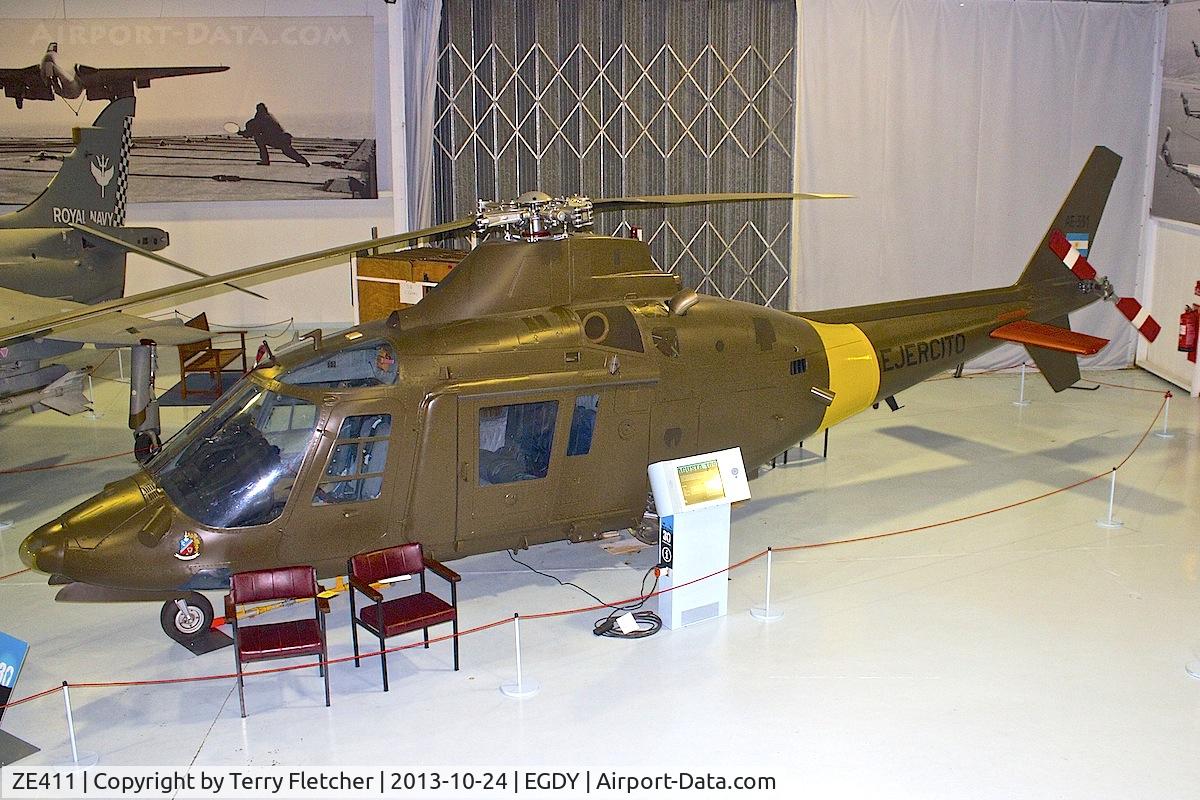 ZE411, Agusta A-109AM C/N 7138, Displayed at the Fleet Air Arm Museum at Yeovilton