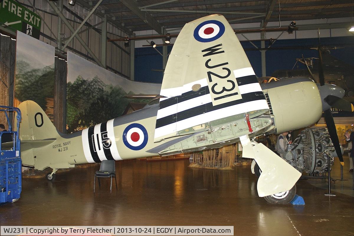WJ231, Hawker Sea Fury FB.11 C/N Not found WJ231, Displayed at the Fleet Air Arm Museum at Yeovilton